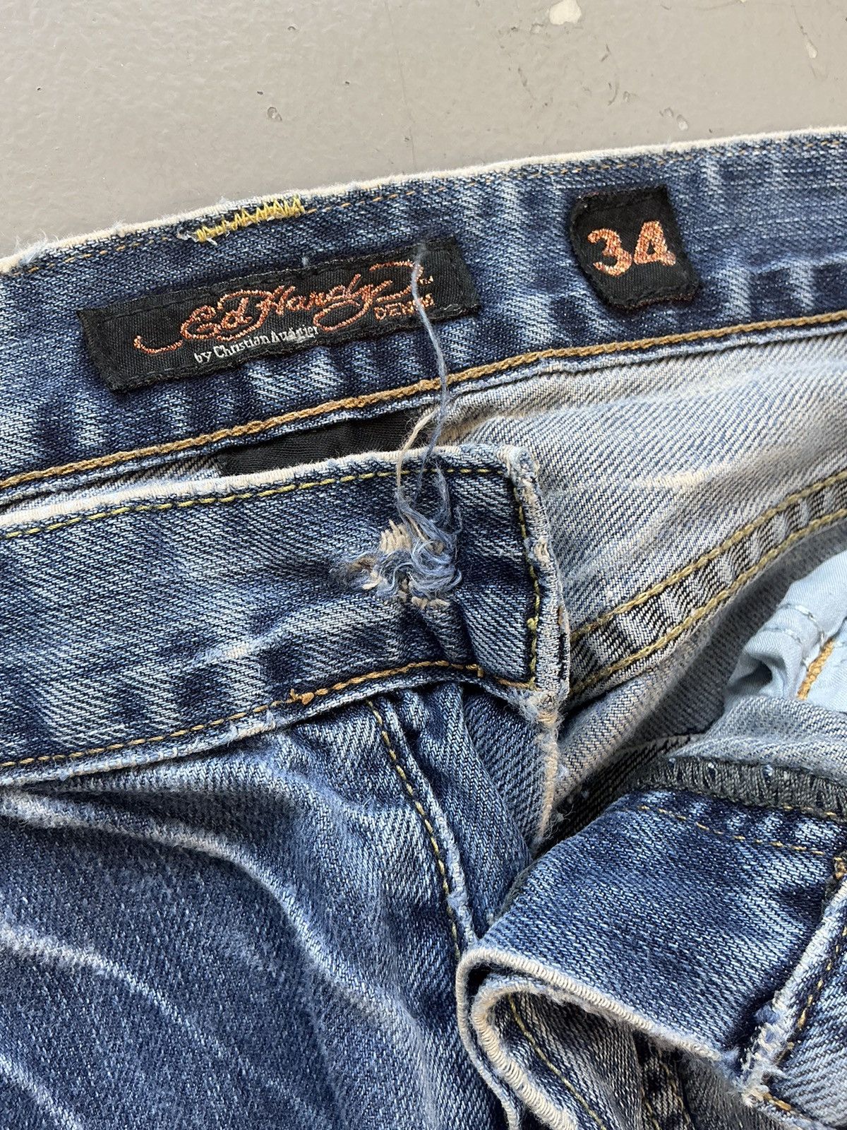 Ed Hardy × Vintage Vintage Edhardy distressed straight denim Size US 34 / EU 50 - 7 Thumbnail