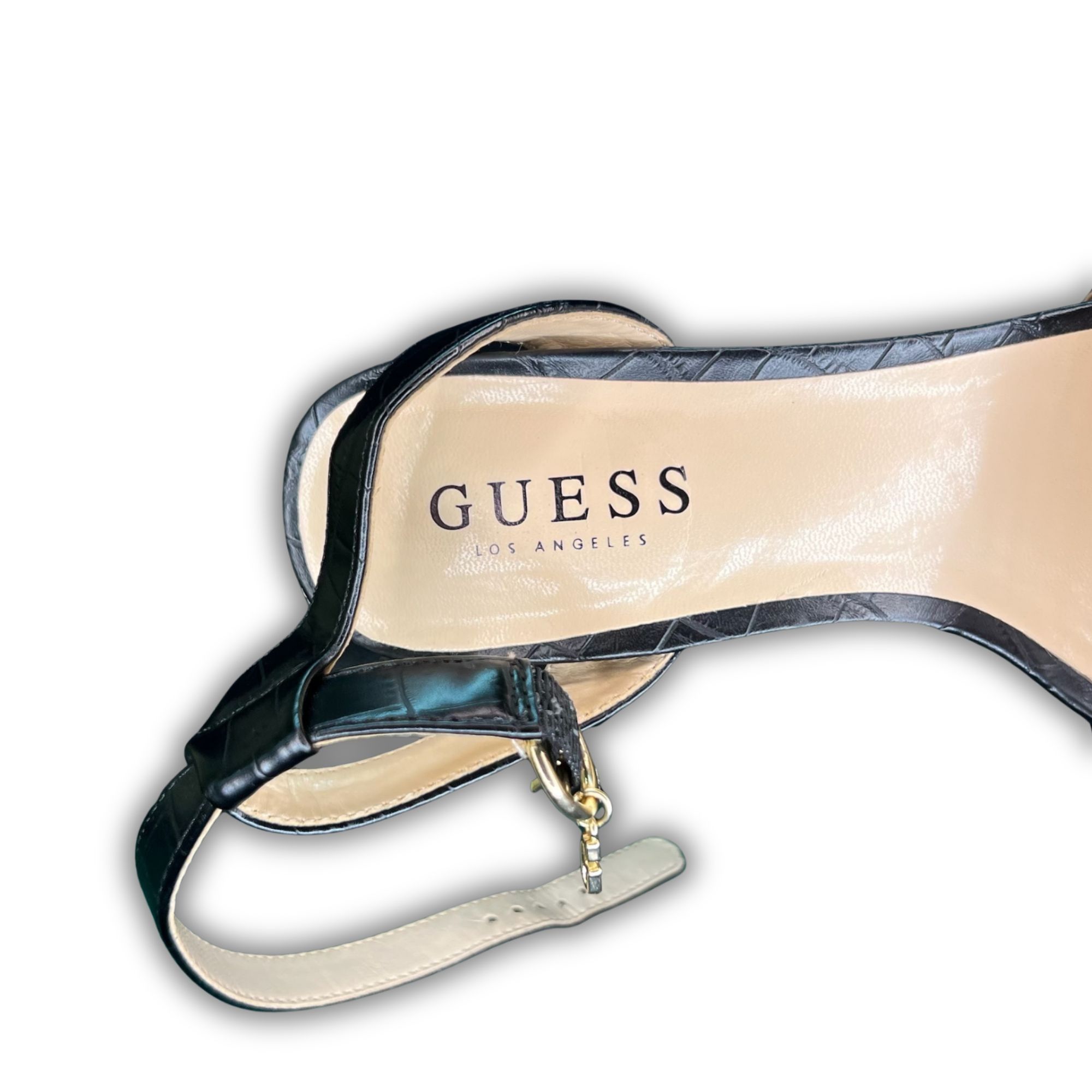 Guess Guess Black Crocodile-Embossed Platform Sandals With Block H Size US 6 / IT 36 - 5 Thumbnail