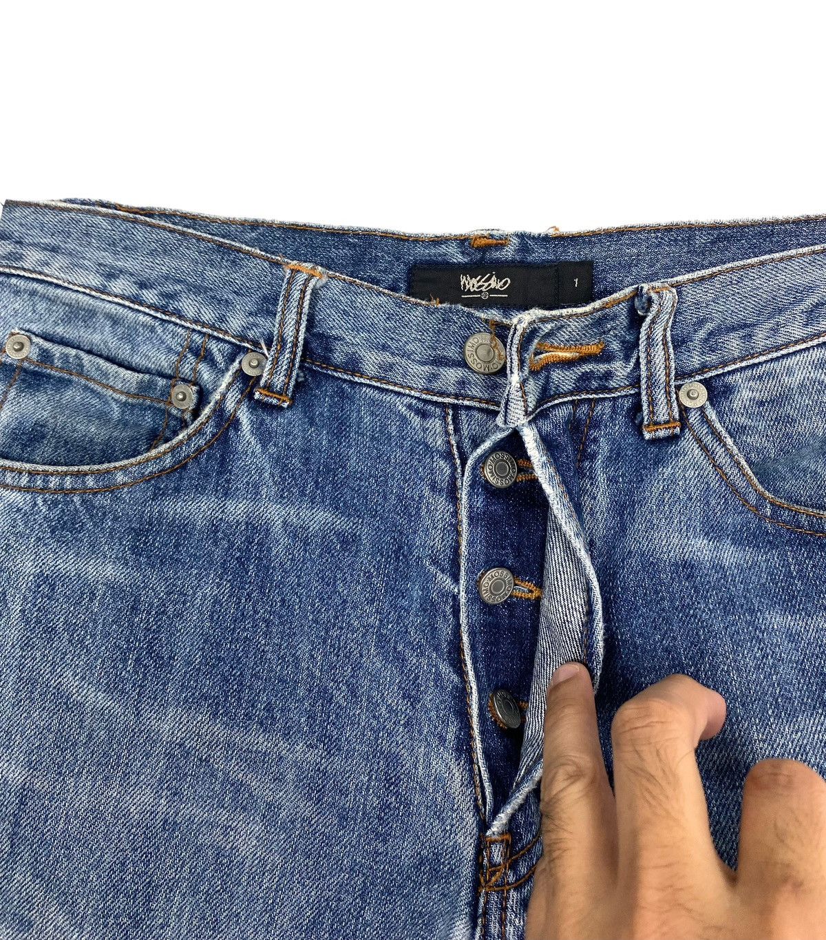 Mossimo Rare‼️ Mossimo Distressed Jeans Cross Logo Size US 31 - 9 Thumbnail
