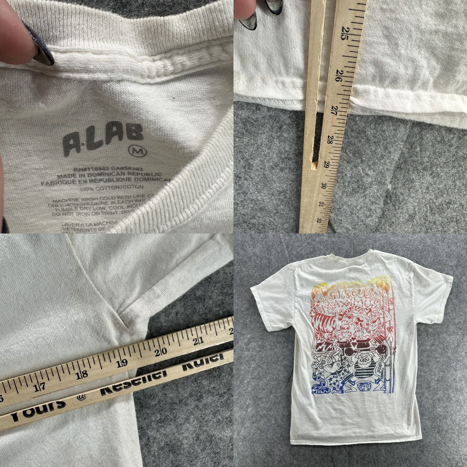 Vintage A.LAB Circus Maximus Graphic T-Shirt Mens Medium White 2000s Carnival Vintage Retro Size US M / EU 48-50 / 2 - 8 Thumbnail