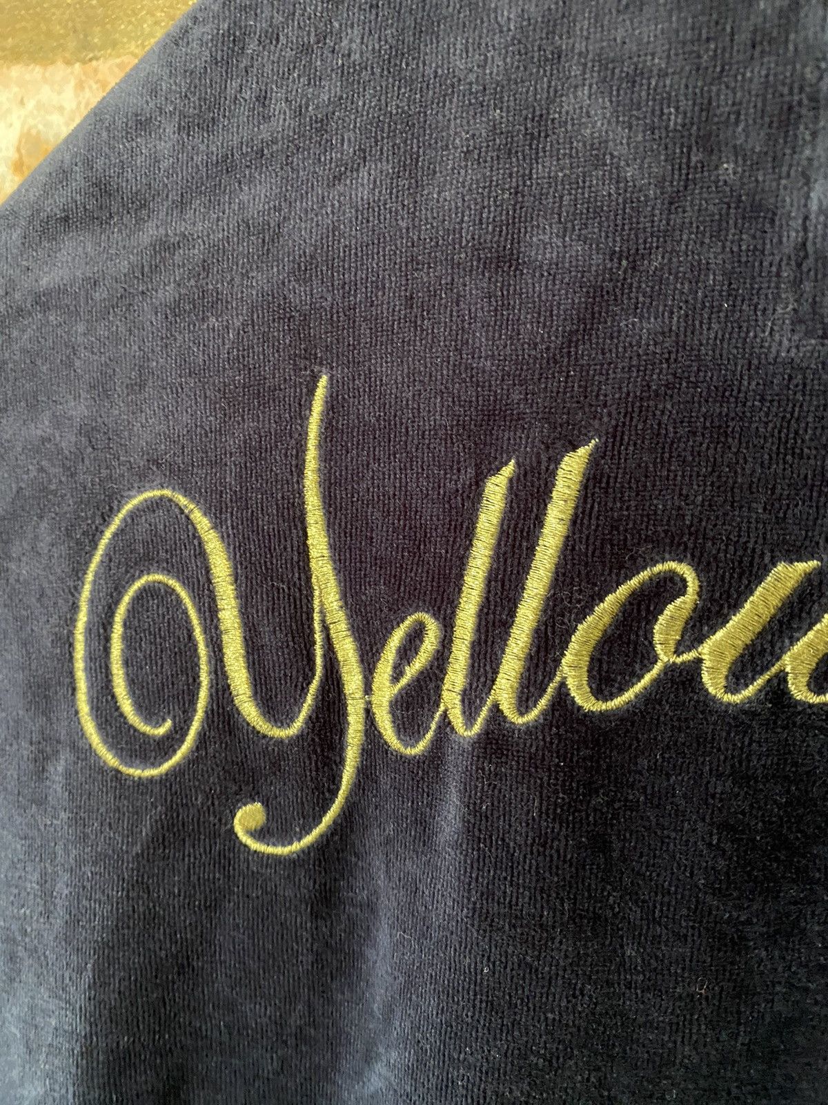 General Research × Japanese Brand × PPFM SS2006 PPFM Velour Yellow riot War hoodie Size US L / EU 52-54 / 3 - 9 Thumbnail