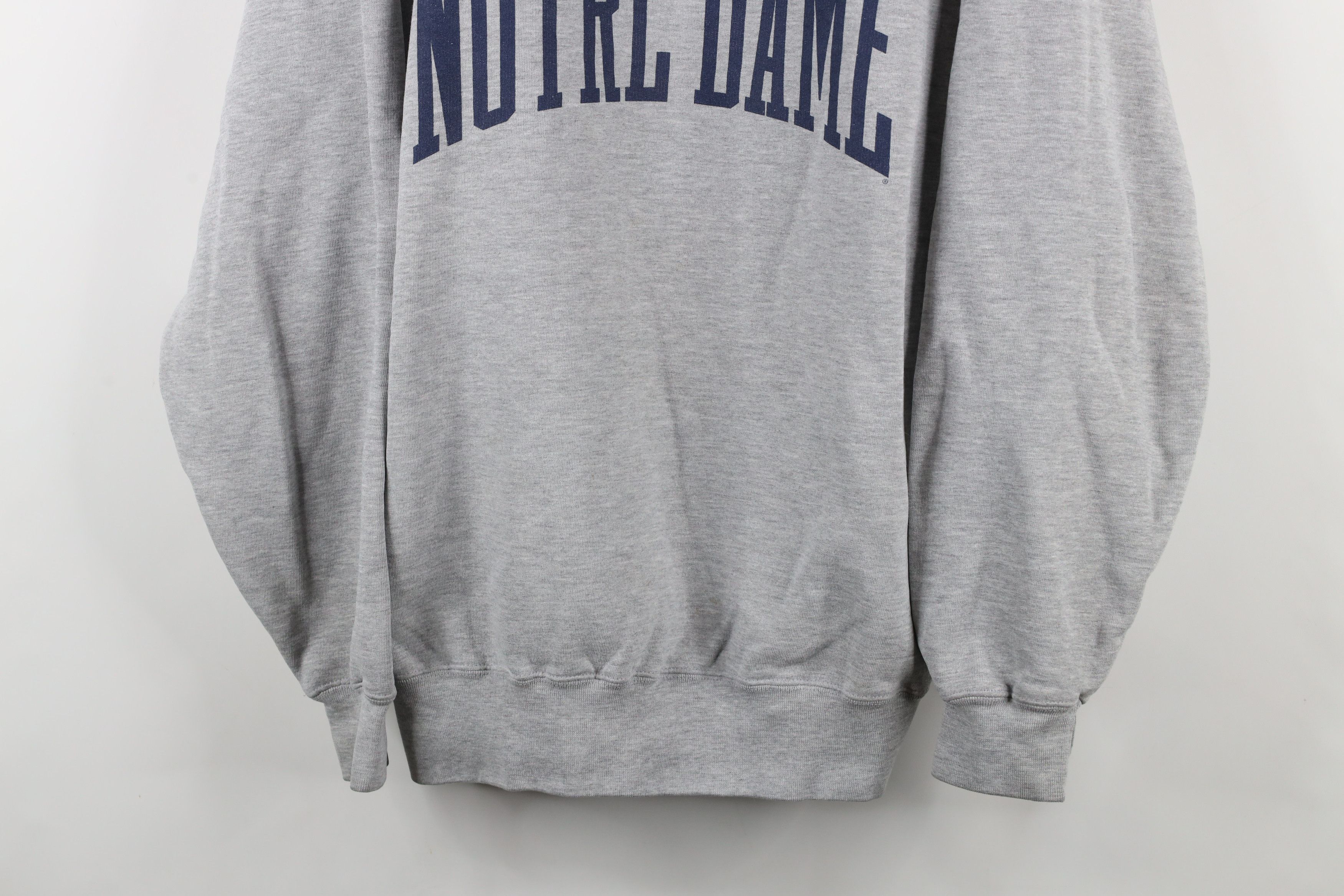 Vintage Vintage 90s Notre Dame University Crewneck Sweatshirt Gray Size US XL / EU 56 / 4 - 3 Thumbnail