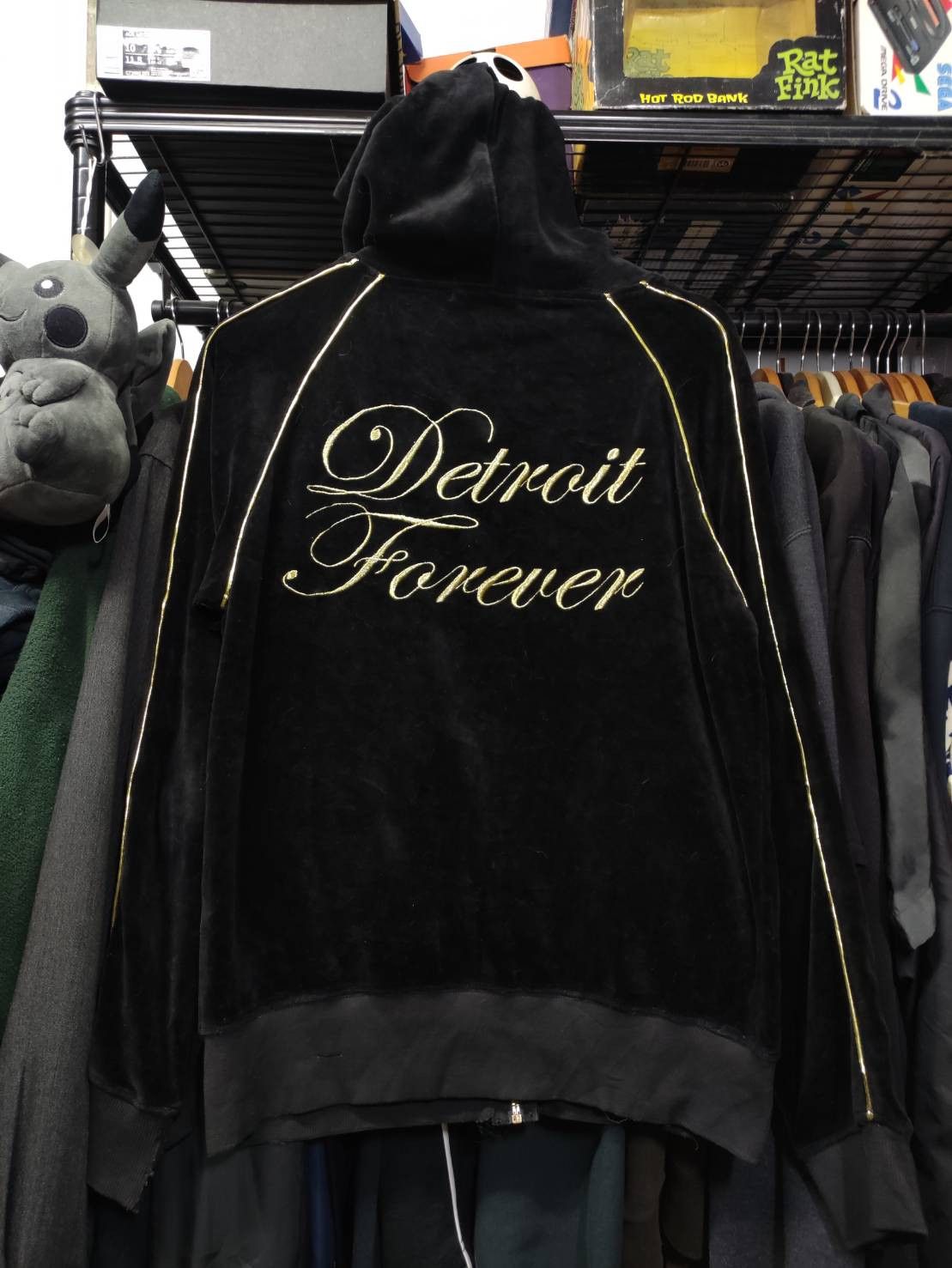 Hysteric Glamour Vtg 00's Hysteric Glamour " Detroit Forever " Velvet Hoodie Size US S / EU 44-46 / 1 - 2 Thumbnail
