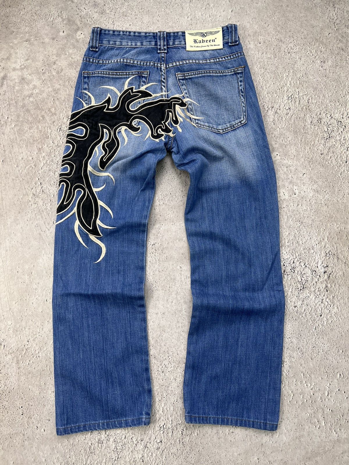 Avant Garde × Ed Hardy × Vintage Crazy cyber Y2k embroidered goth 