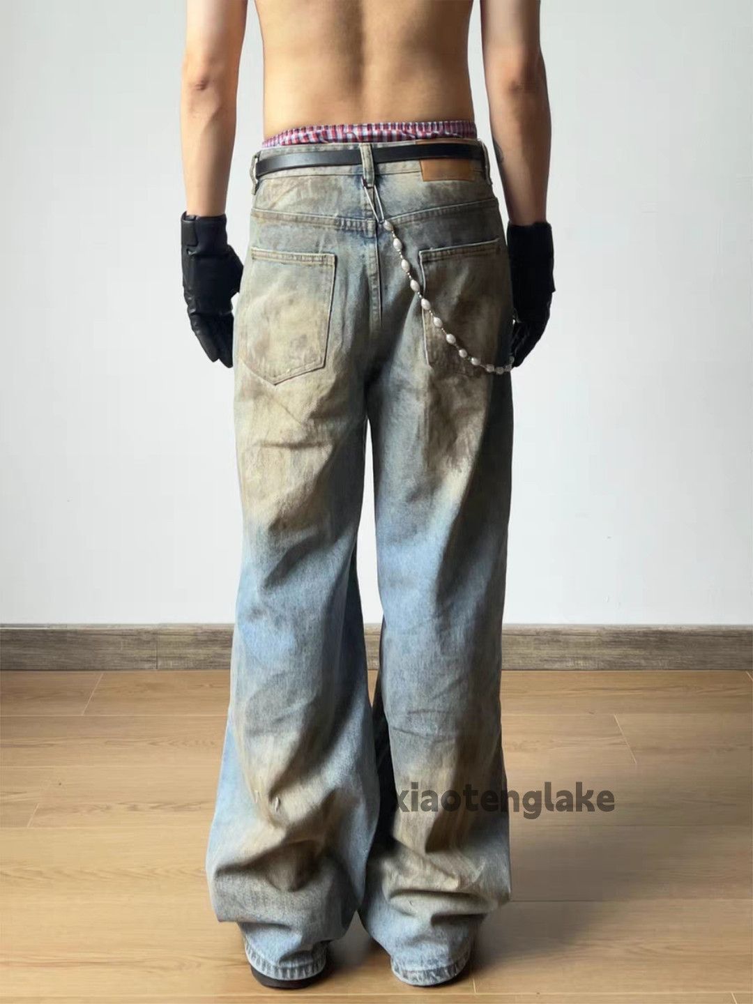 Jean Xz washed faded utility loose wide Leg ripped jeans Size US 30 / EU 46 - 7 Thumbnail