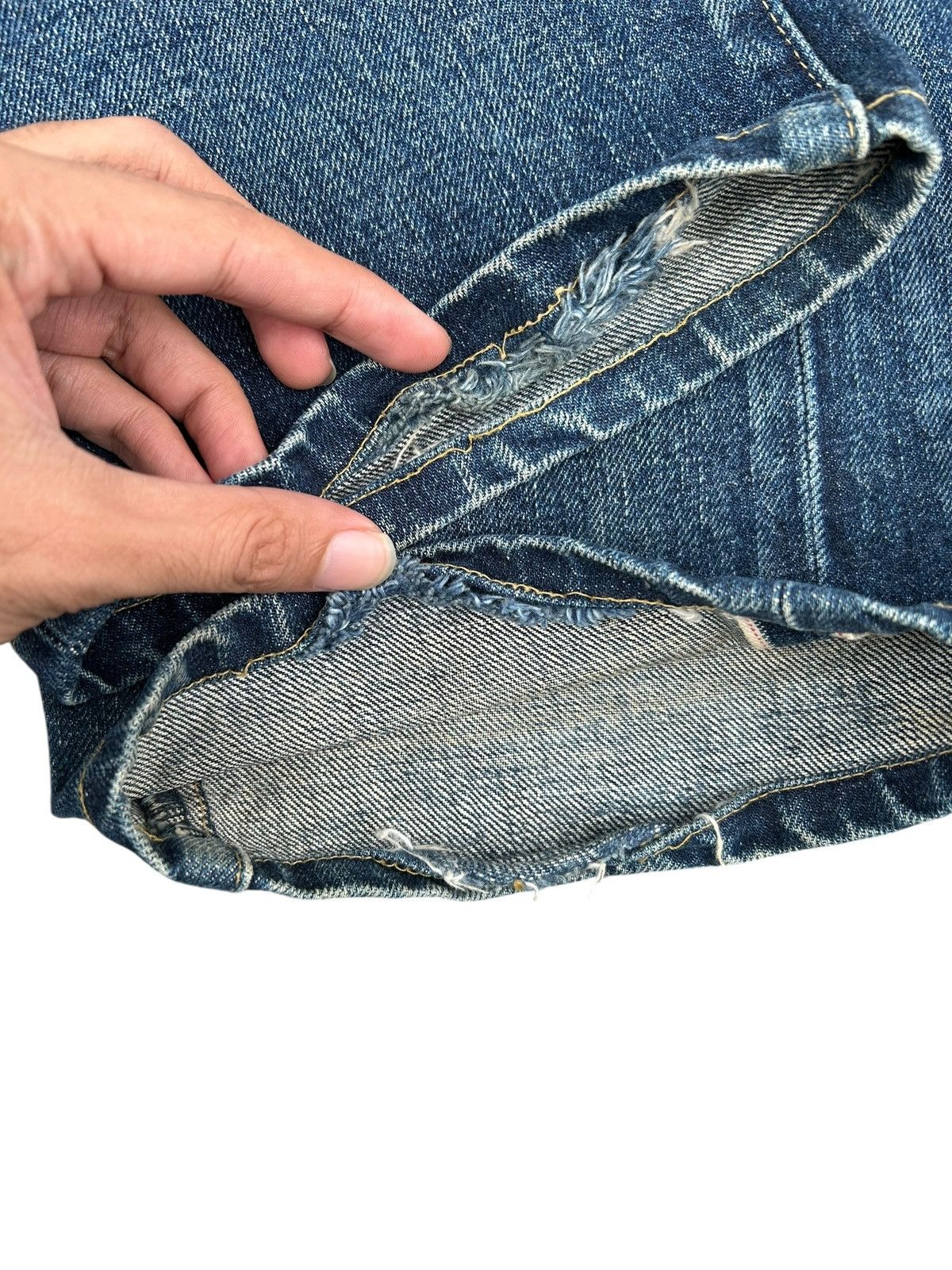 Kapital Vintage Levis big E Selvedge Distressed Denim Jeans Size US 30 / EU 46 - 11 Thumbnail