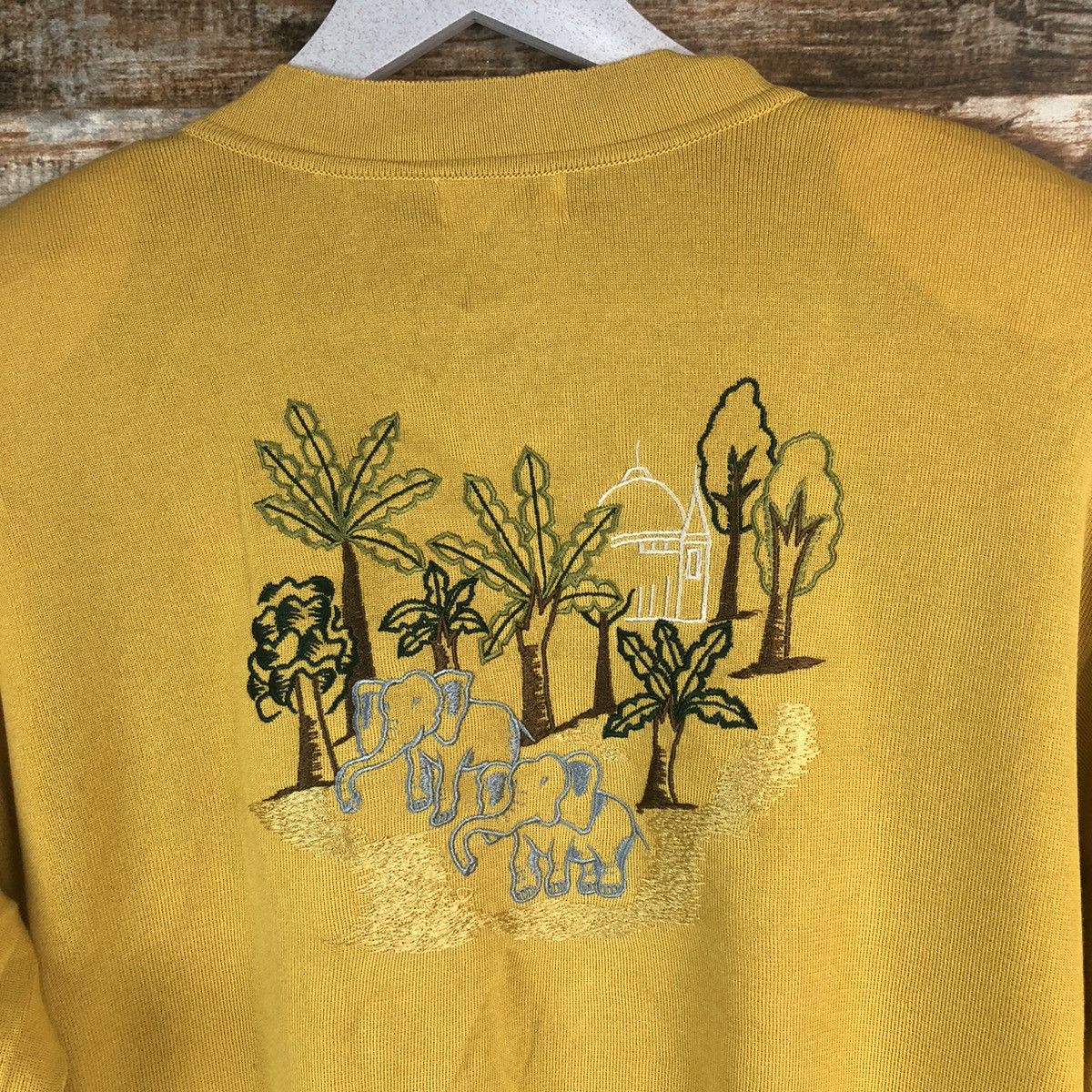 Japanese Brand × Vintage Eljuone elephant Yellow Cardigan Knitwear #A2284 Size M / US 6-8 / IT 42-44 - 16 Thumbnail