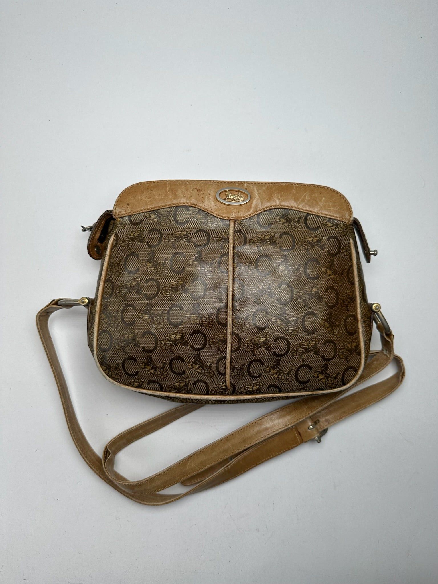 Celine Vintage Paris Triomphe Monogram Leather Bag Size ONE SIZE - 1 Thumbnail