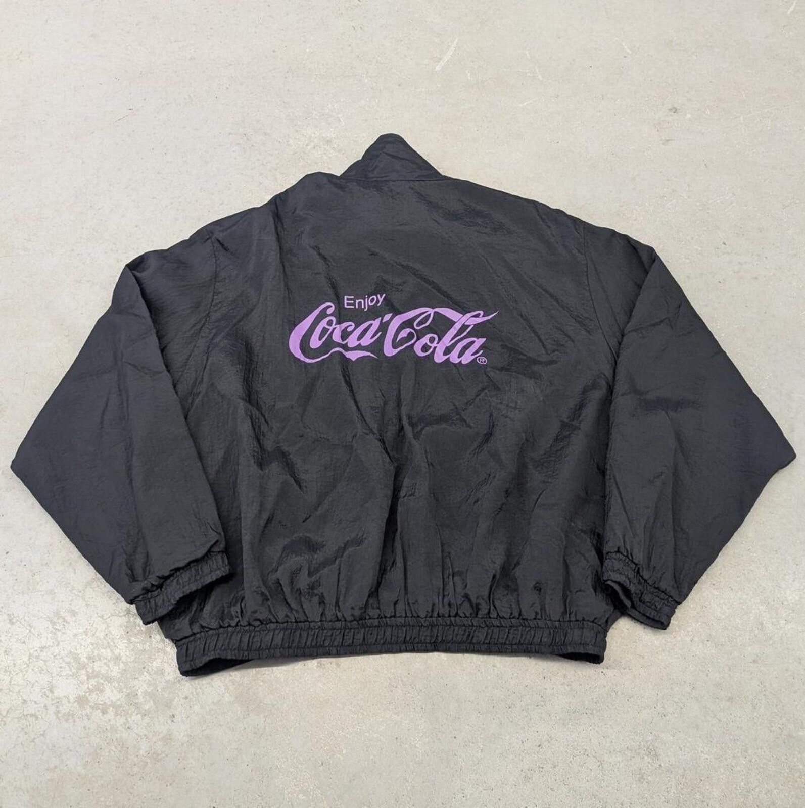Coca Cola Vintage Enjoy Coca-Cola Purple and Black Windbreaker Jacket Size US L / EU 52-54 / 3 - 3 Thumbnail