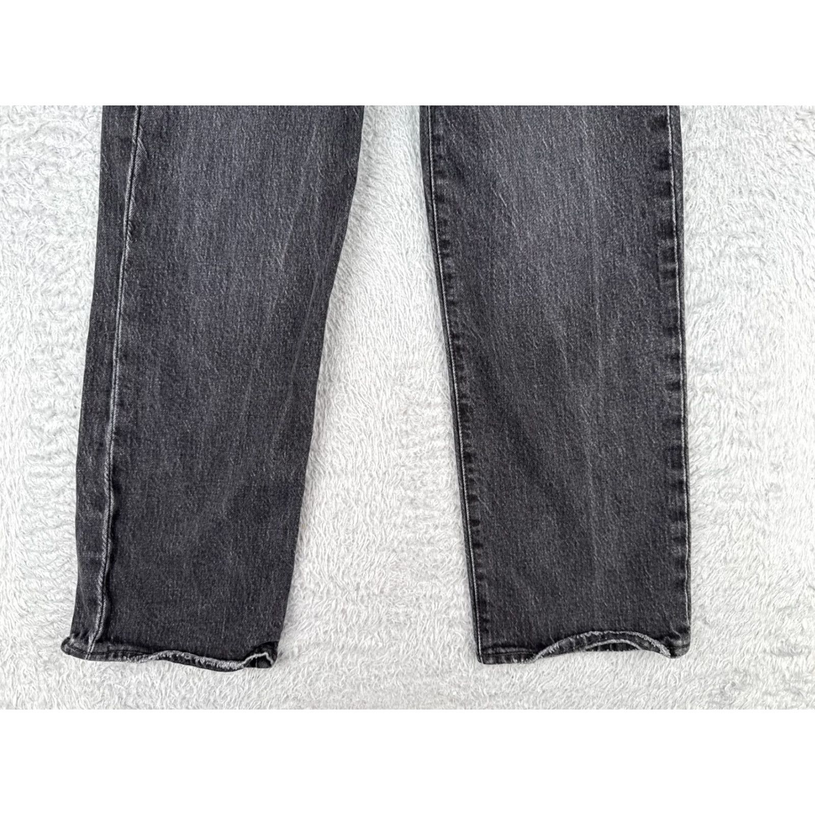 Levi's Levis Premium Jeans Women 25 Black Distressed Big E Ribcage Straight Ankle 24x25 Jeans Womens Black Distressed 25 Levi's Straight Retro 5-Pocket Size 42" / US 20 - 2 Thumbnail