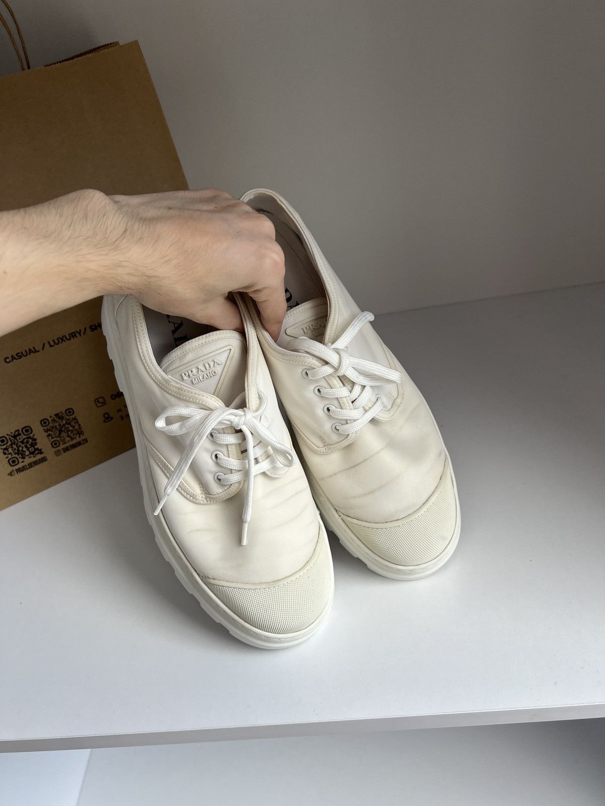 Designer × Prada × Vintage Vintage Prada Plain Logo Luxury Shoes Size US 9 / EU 42 - 18 Thumbnail