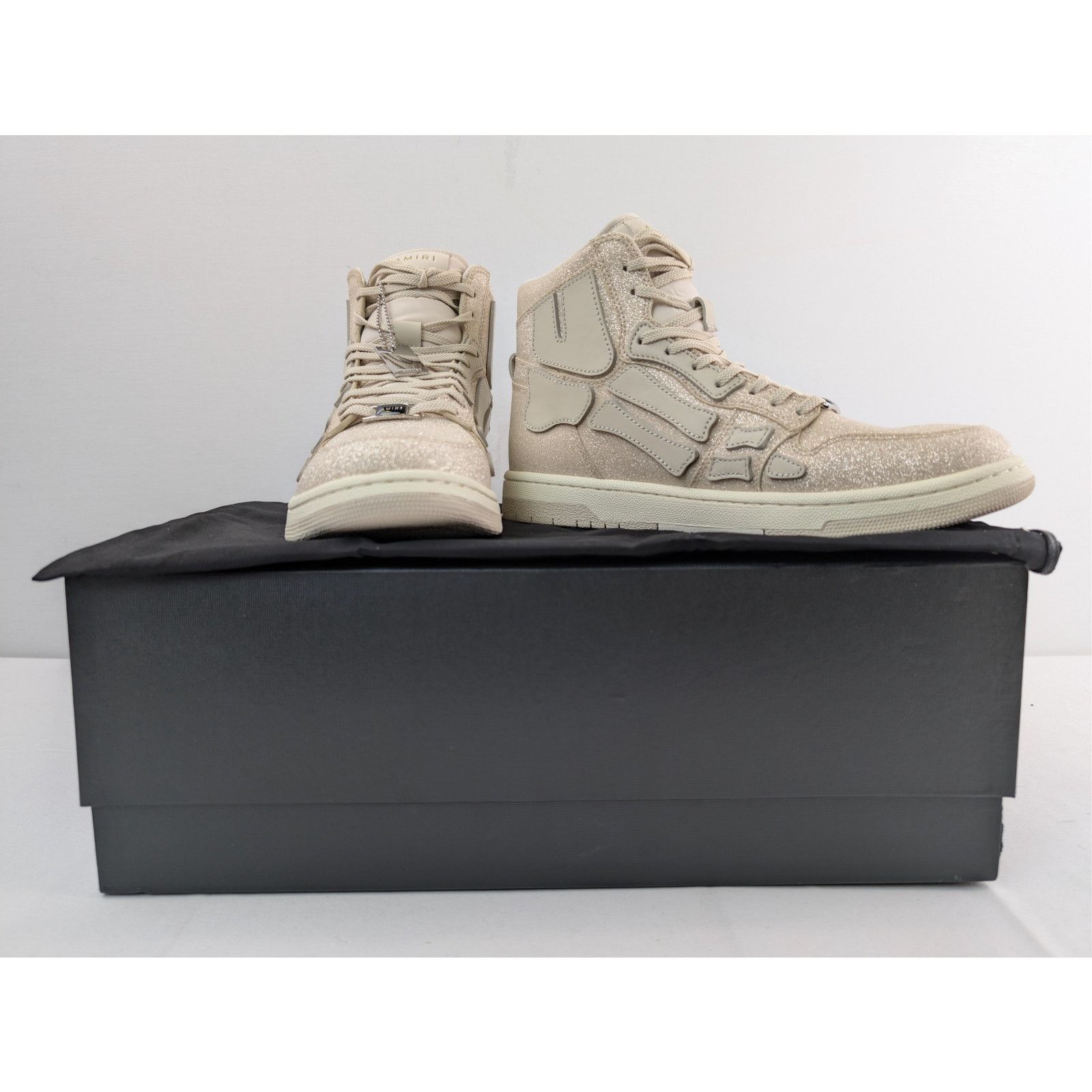 Amiri o1rshd1 Q:2 / Skelton Hi-Top Sneakers in Beige Size US 10 / EU 43 - 15 Thumbnail