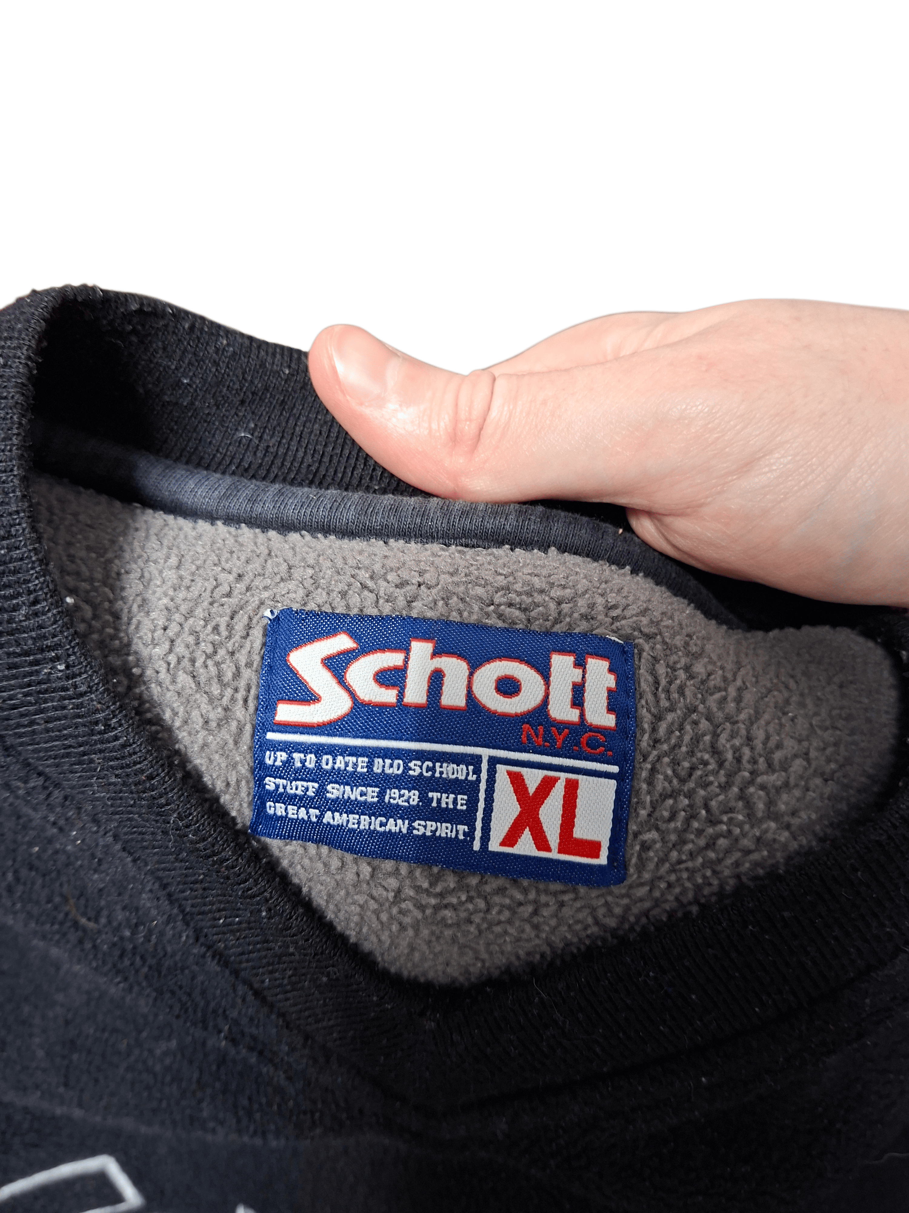 Schott SCHOTT VINTAGE FLEECE BIG LOGO EMBROIDERED SWEATSHIRT Size US XL / EU 56 / 4 - 4 Thumbnail