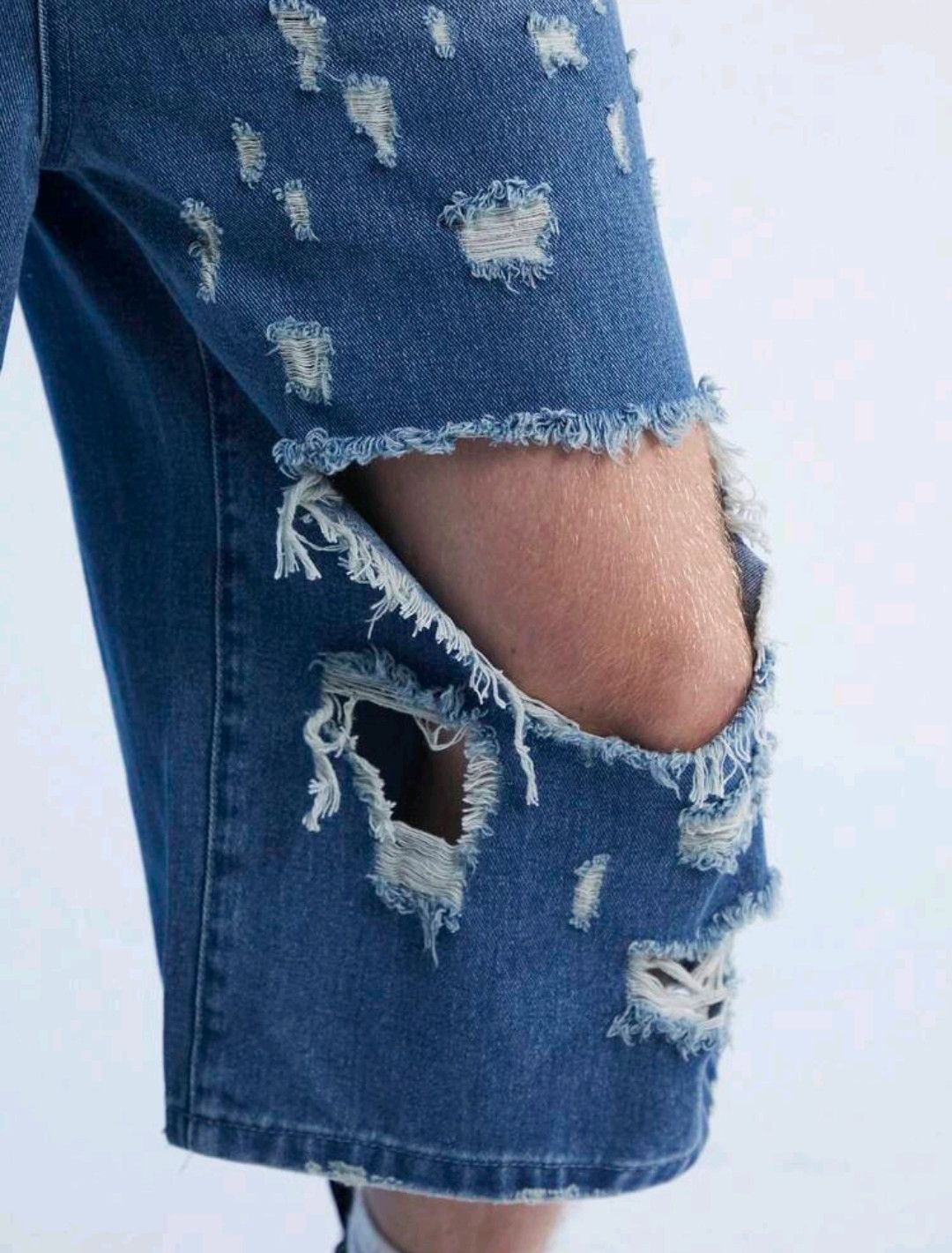 Jean × Vintage Y2K Vintage Solid Streetwear Denim Shorts Distressed Jorts Size US 33 - 6 Thumbnail