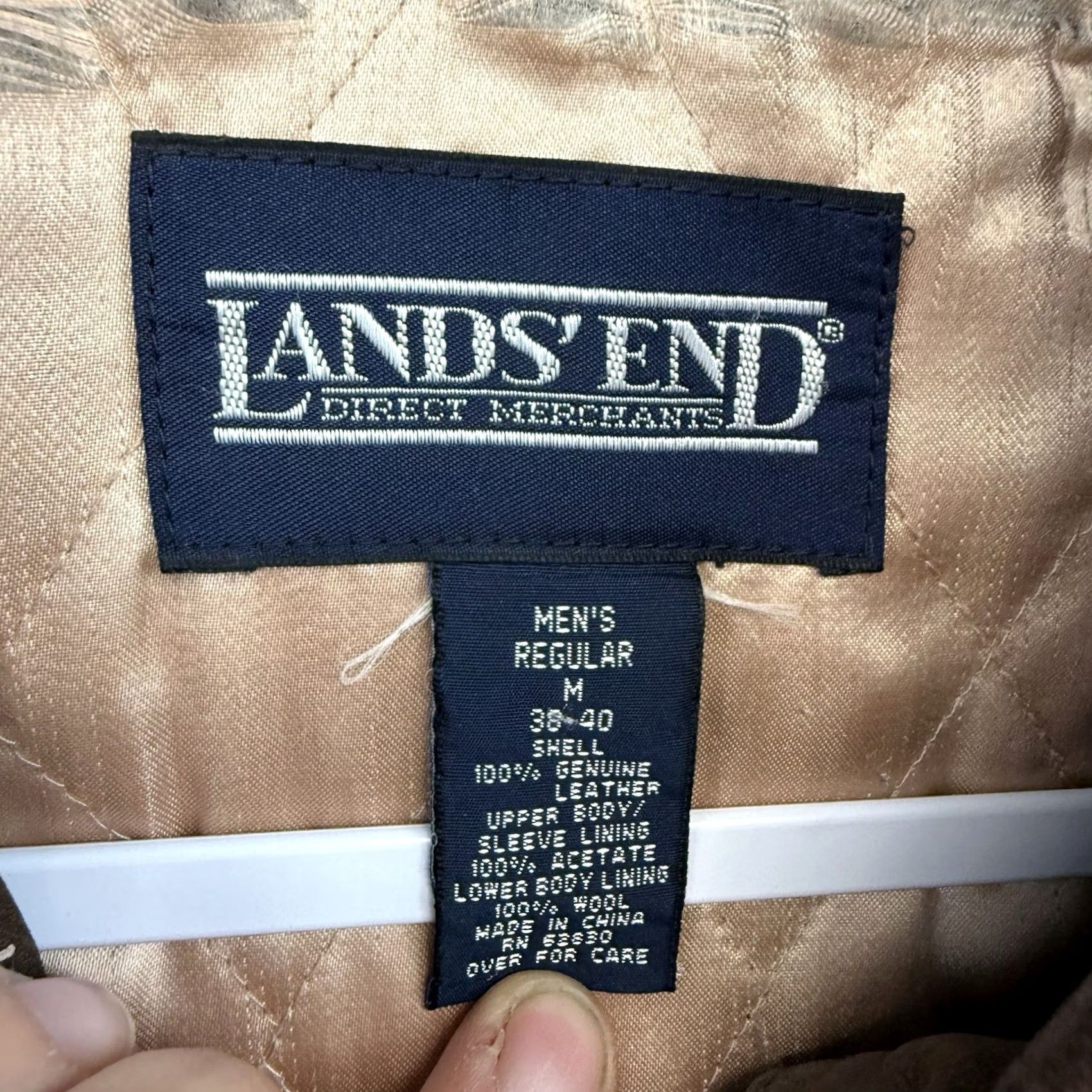 Lands' End VINTAGE Lands' End Leather Chore Bomber Jacket Mens M Brown 90s Outdoor Fall Winter Spring Zip Collared Size US M / EU 48-50 / 2 - 4 Thumbnail