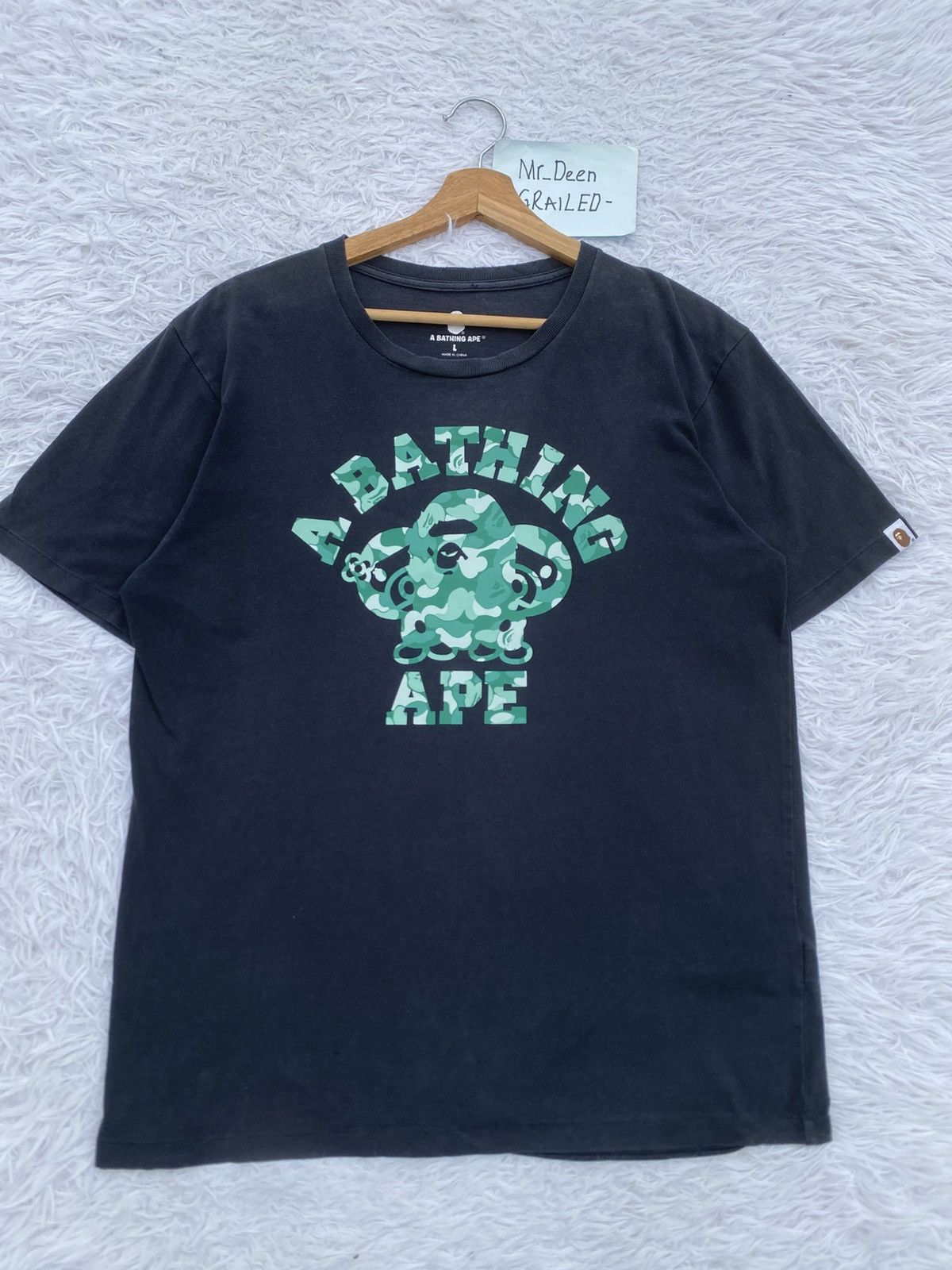 Bape Rare Vintage A Bathing Ape BAPE Camo College Logo Tshirt Size US L / EU 52-54 / 3 - 5 Thumbnail