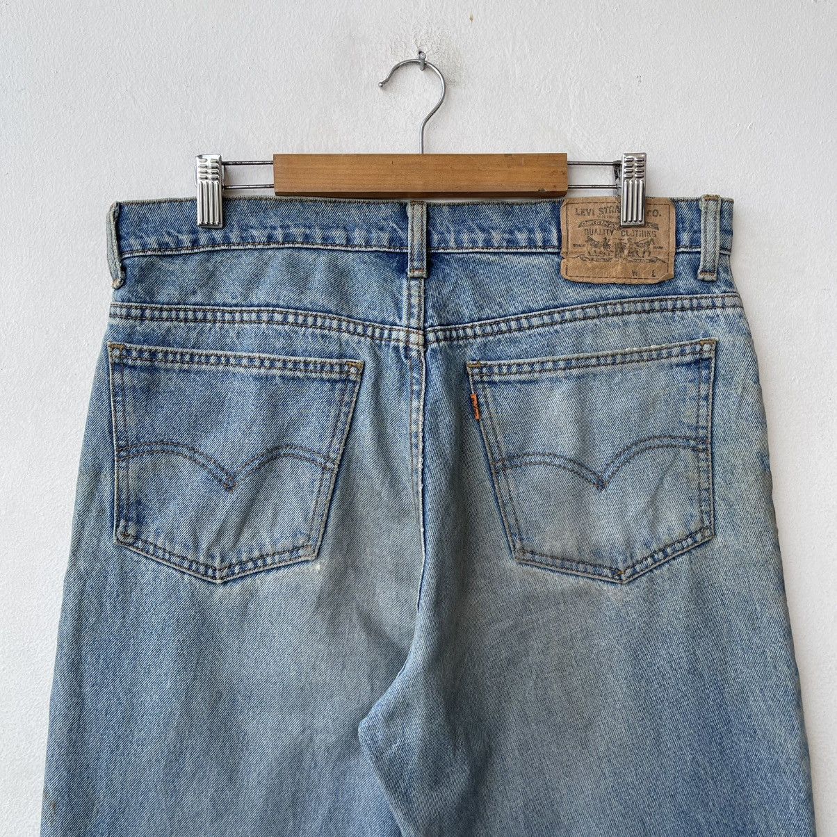 Levi's Vintage 90s Levi's 210 Orange Tab Denim Jeans Thrashed Size US 34 / EU 50 - 16 Thumbnail