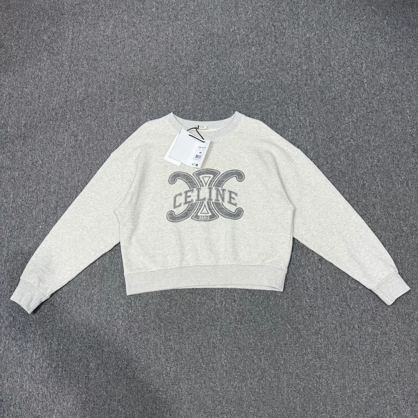 Celine Celine Gray Triumph Logo M Sweatshirt New with Tags Size M / US 6-8 / IT 42-44 - 1 Thumbnail