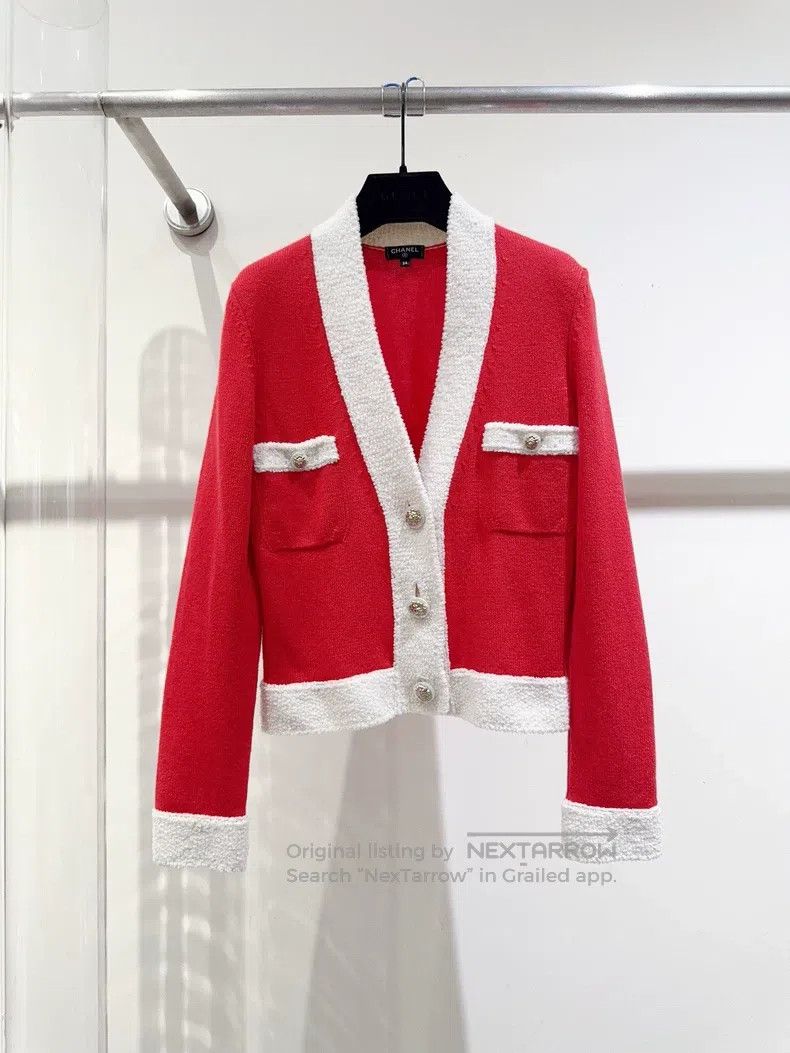 Chanel Chanel 19K Snow Series Colour-blocked Cardigan coat Size XXS / US 00 / IT 34 - 1 Thumbnail