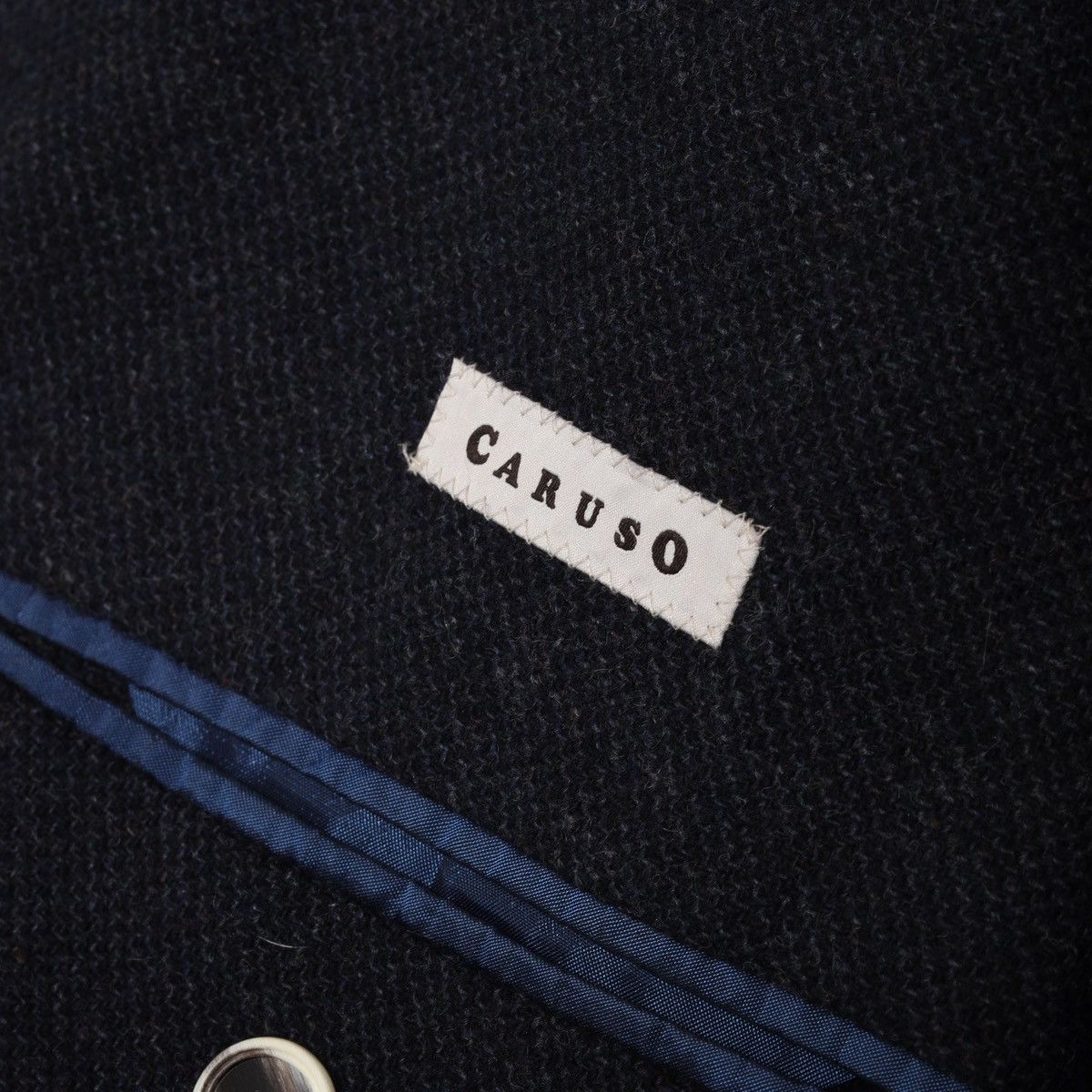 Caruso Raffaele Caruso Navy Blazer Jacket Wool Cashmere Size 46R - 11 Thumbnail