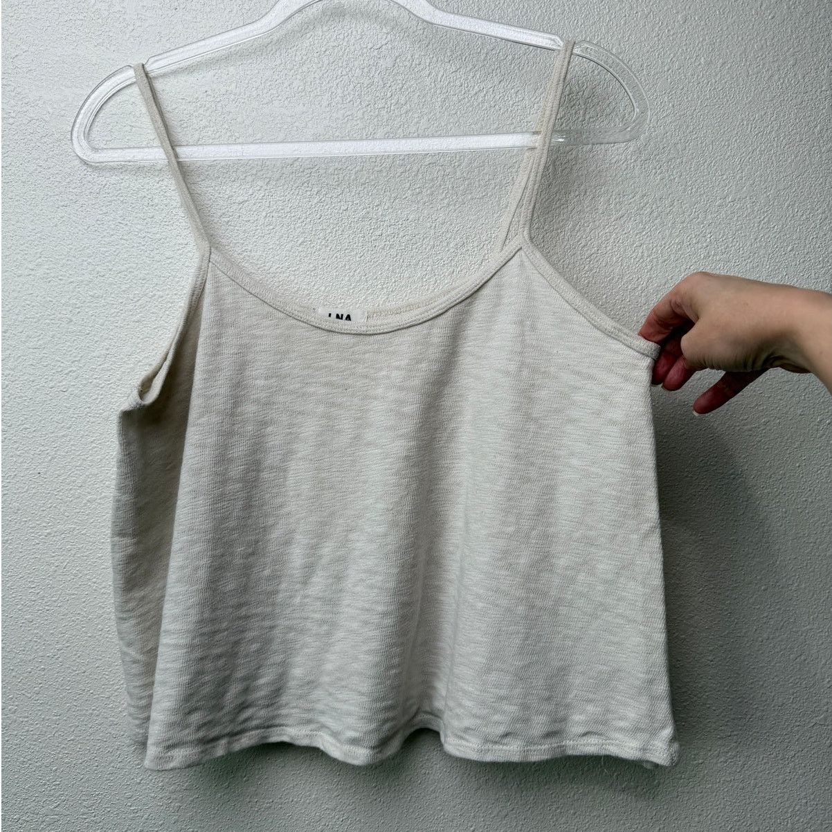 Other LNA Cream Cotton Spaghetti Strap Crop Top Womens L Size L / US 10 / IT 46 - 4 Thumbnail