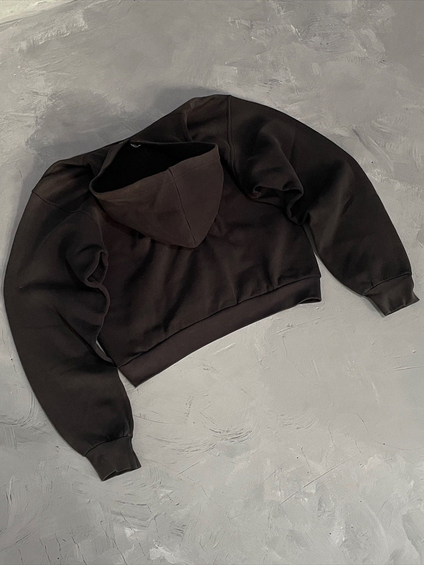 Vintage Vintage 90s Faded Black Hoodie Cropped Akimbo ERD Grunge Size US M / EU 48-50 / 2 - 2 Thumbnail