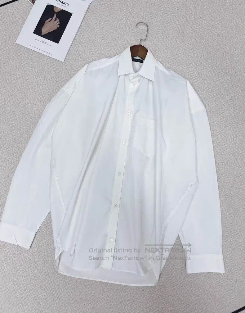 Balenciaga Balenciaga Back Logo Long Sleeve White Shirt Size XS / US 0-2 / IT 36-38 - 2 Thumbnail