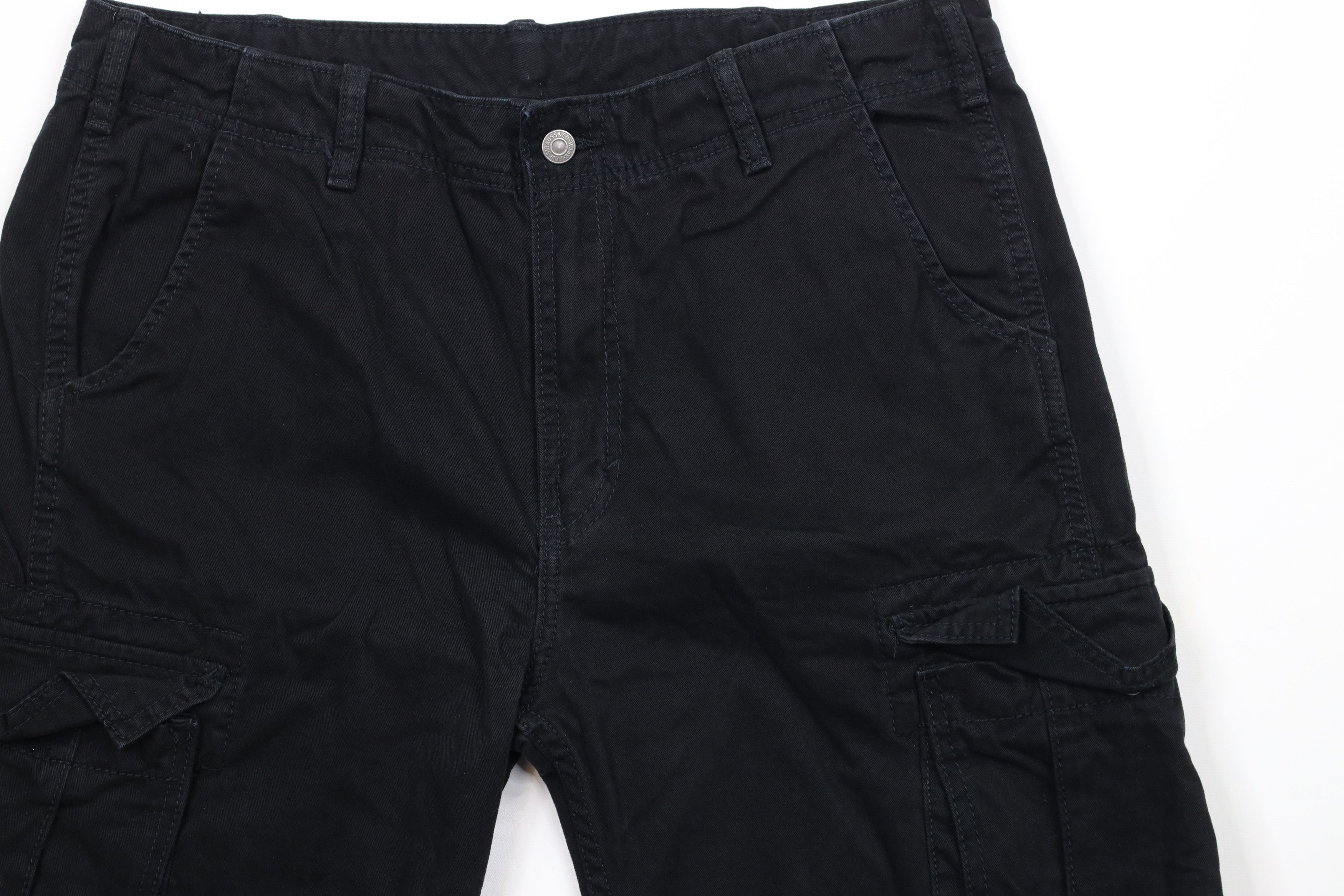 Levi's × Vintage Vintage Y2K Levis Heavyweight Cargo Shorts Black Cotton Size US 34 / EU 50 - 3 Thumbnail