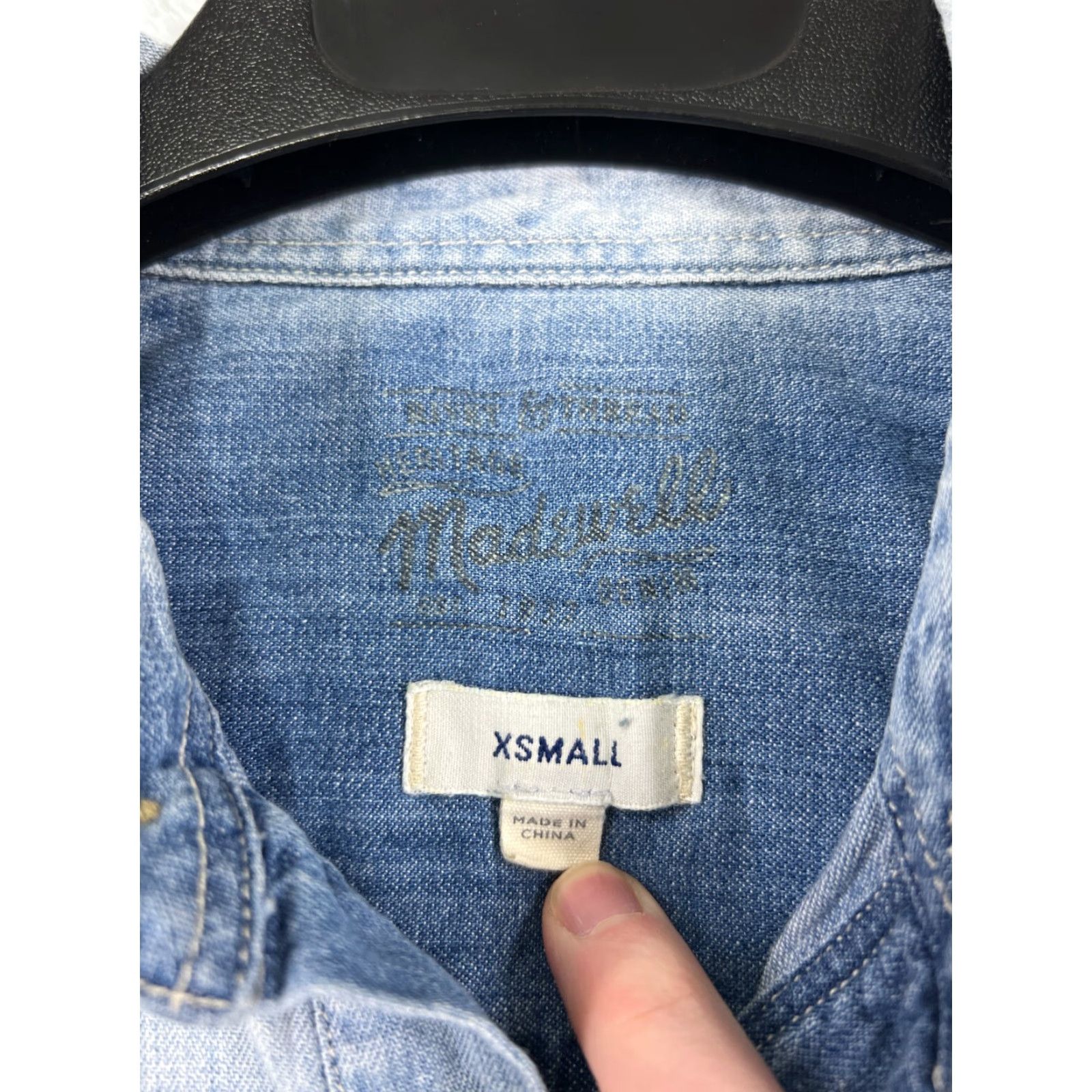 Madewell Madewell Women's Denim Shirt XS Blue Acid Wash Long Sleeve Casual Classic 100% Cotton Size XS / US 0-2 / IT 36-38 - 7 Thumbnail