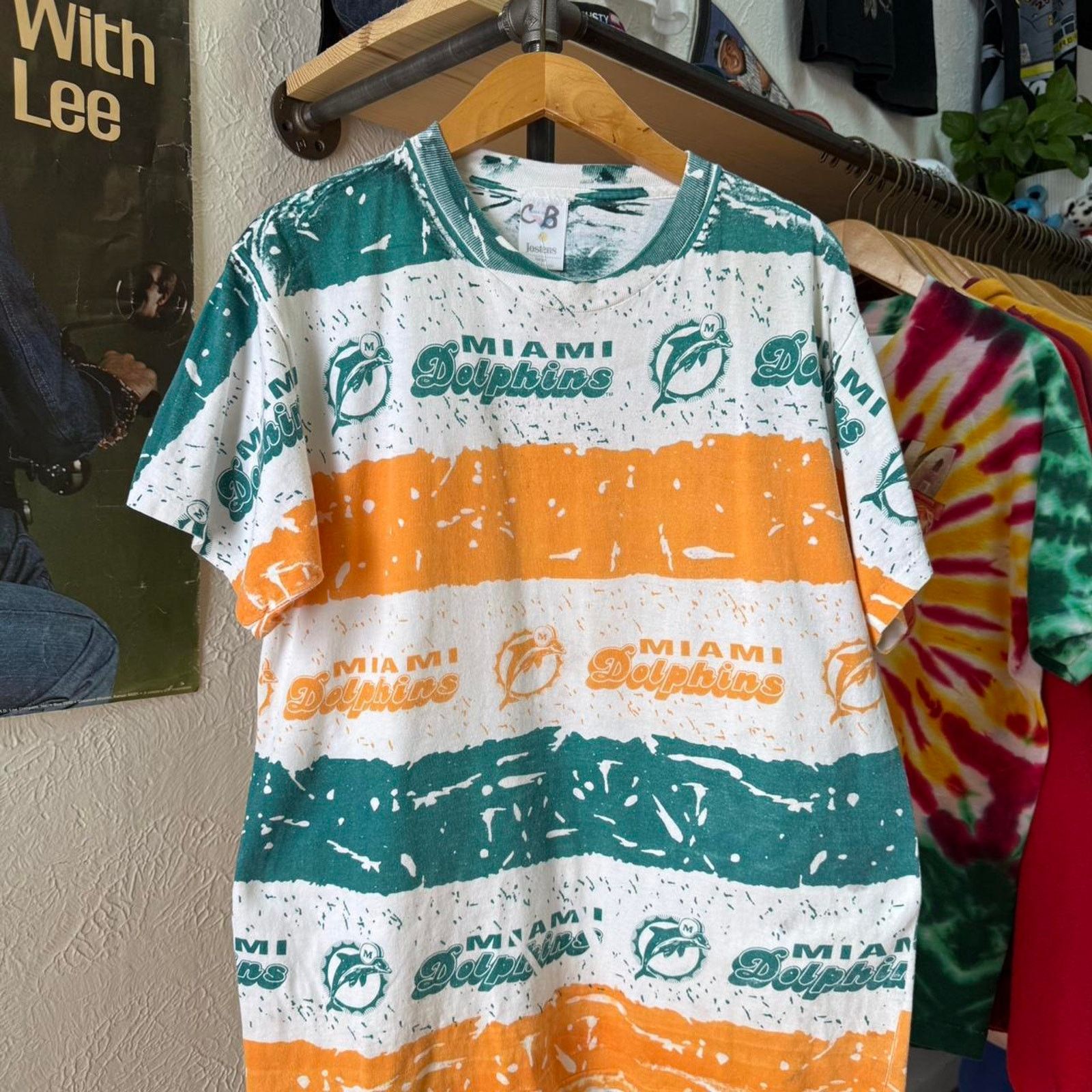 NFL × Vintage Vintage 90s Miami Dolphins NFL All Over Print T-Shirt Size US L / EU 52-54 / 3 - 1 Thumbnail