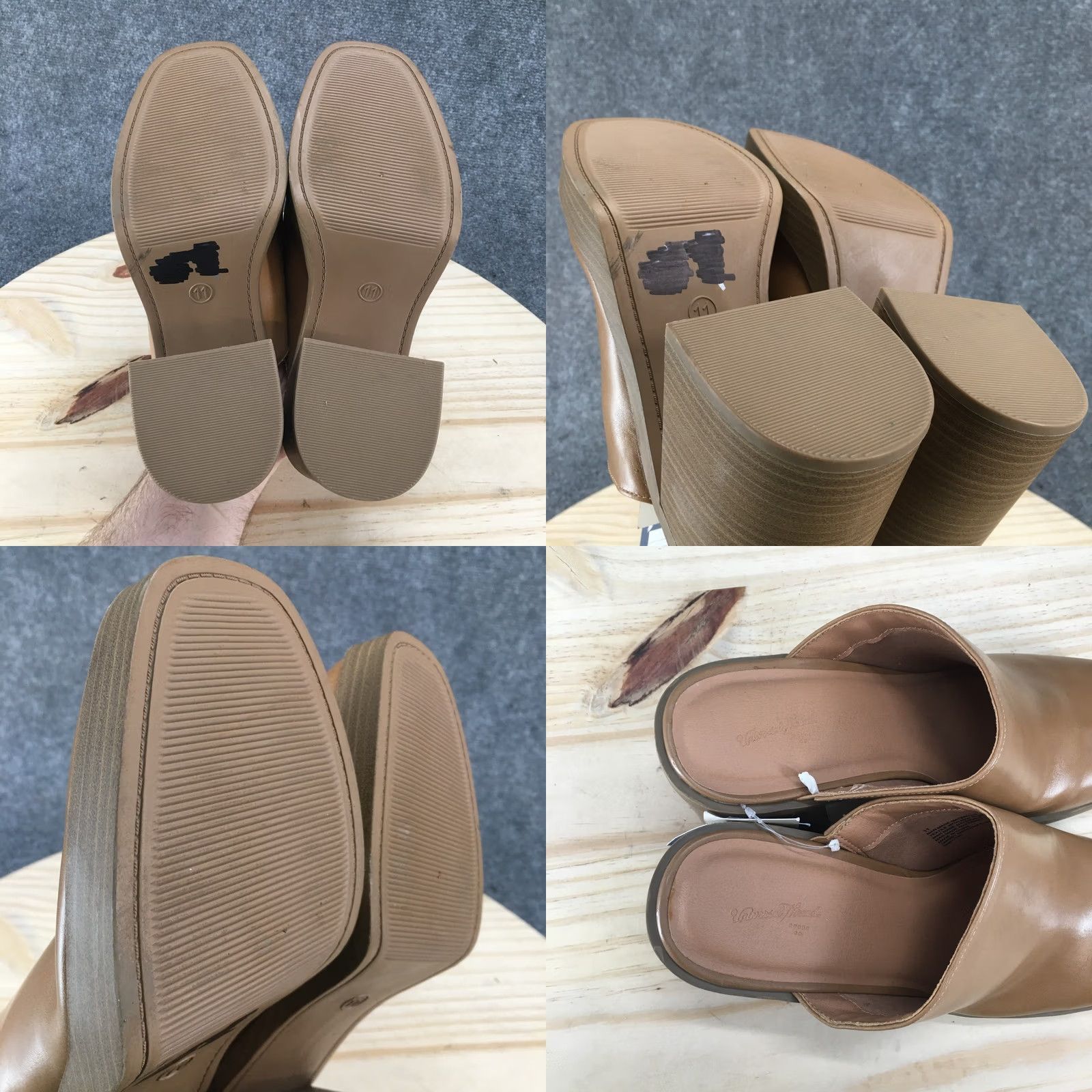 Vintage Universal Thread Heels Womens 11 Tan Mule Platform Slip On Chunky Block Heel Shoes Womens US 11 Brown Mule Platform Heel Size US 11 / IT 41 - 9 Thumbnail