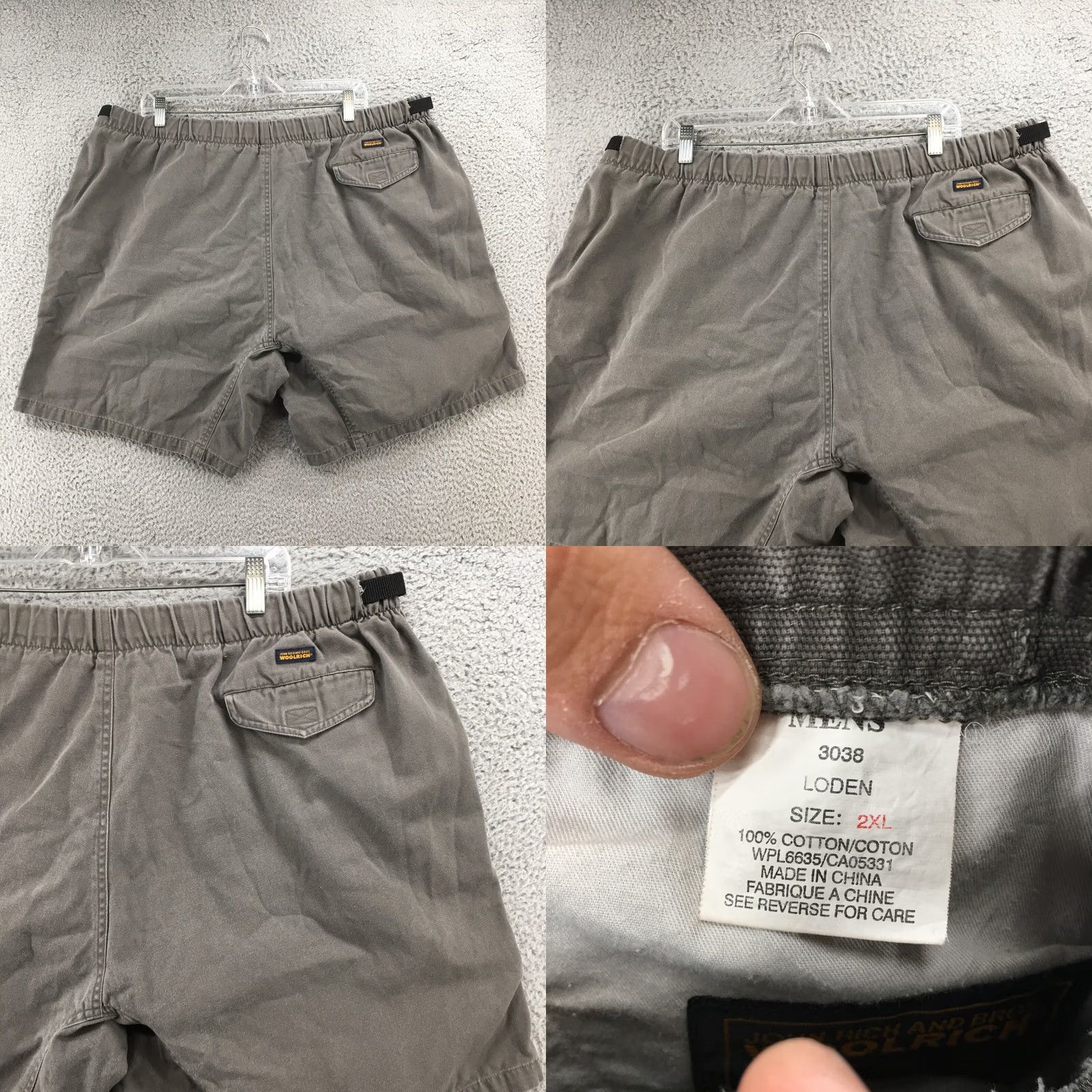 Vintage Woolrich Loden Hiking Short Mens 2XL Gray Mid Rise Zip Fly Belted Cotton 3038 Size US 39 - 9 Thumbnail