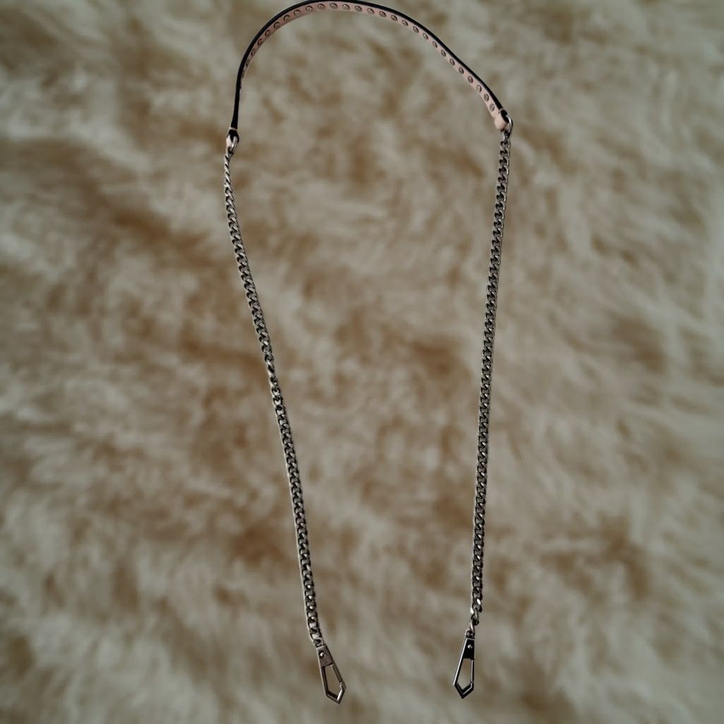 Michael Kors Michael Kors? Crossbody Bag Strap Pink Leather Chain Silver Tone 45" One Size Pink Strap/Handle Women Adult N/A Size ONE SIZE - 1 Thumbnail