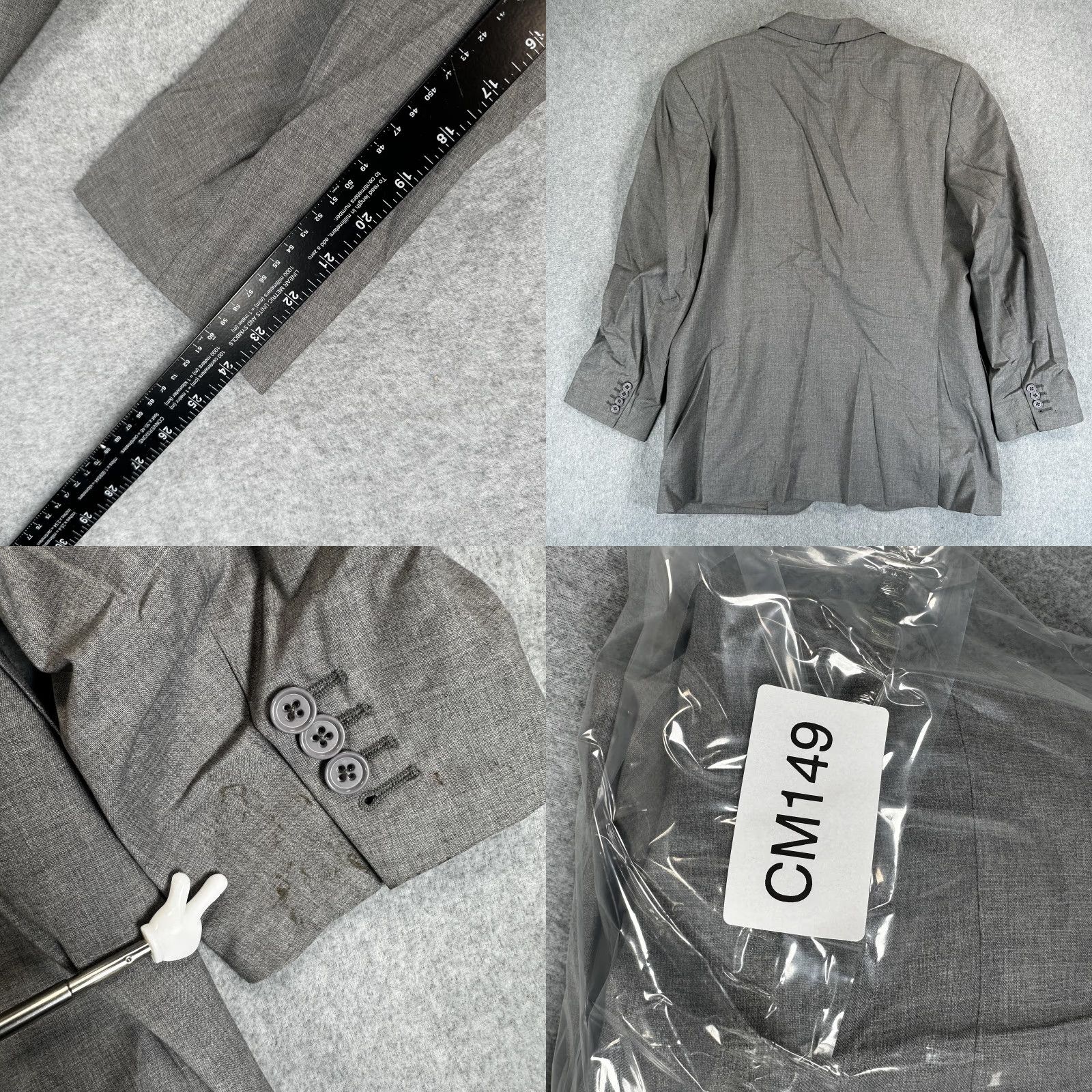 Ralph Lauren Ralph Lauren Blazer Sport Coat Mens 44R Gray Wool Italy Jacket Notch Lapel Two-Button 2 Piece Formal Business Wedding Size 44R - 9 Thumbnail