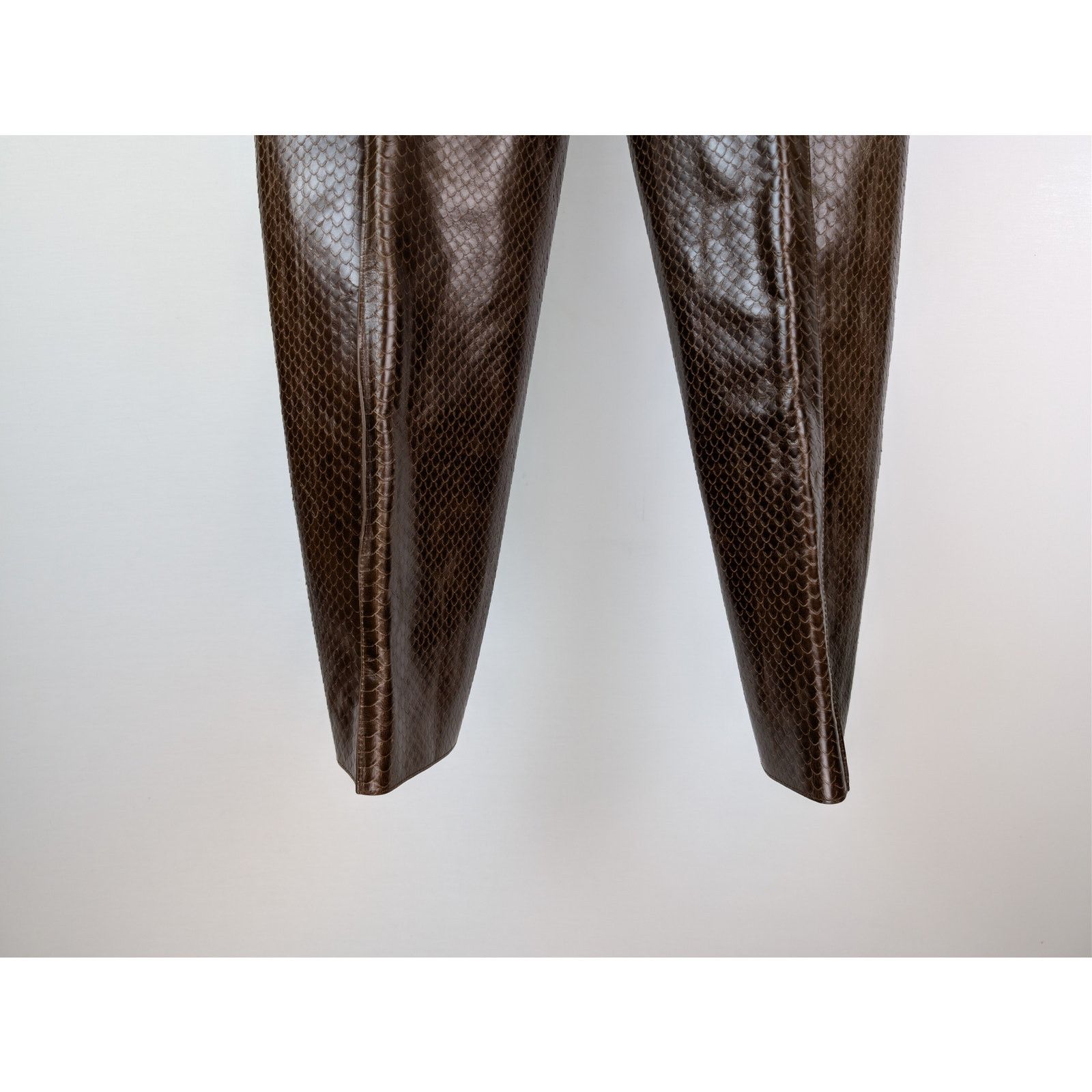 Bottega Veneta o1rshd1 Carved Leather Snake Trousers Pants in Nut Size US 32 / EU 48 - 12 Thumbnail