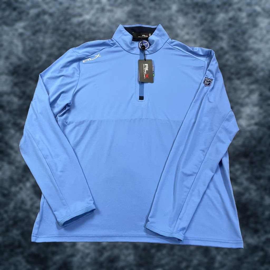 RLX Ralph Lauren VINTAGE RLX Ralph Lauren Golf Pullover Mens Medium Blue 1/4 Zip Country Club of Hudson Size US M / EU 48-50 / 2 - 1 Thumbnail