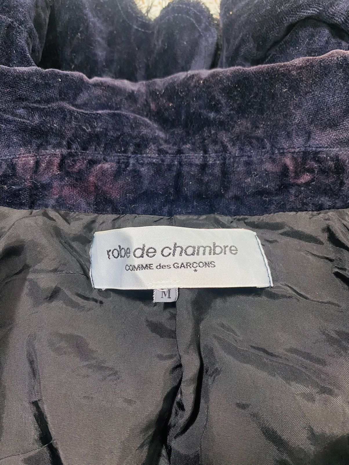 Robe de Chambre Comme des Garcons Velvet Button Up Jacket