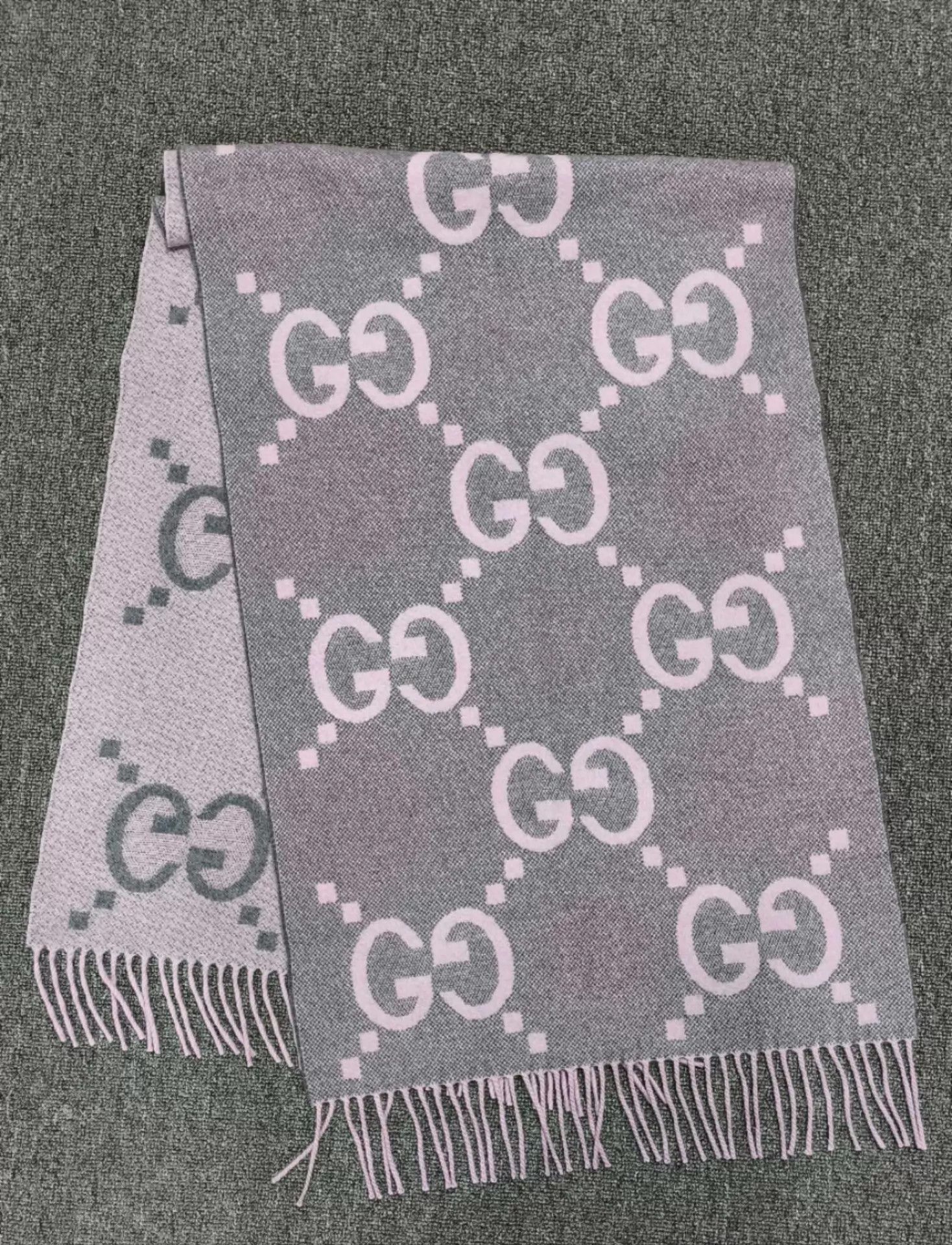 Gucci Gucci violet gray cashmere scarf Size ONE SIZE - 2 Thumbnail
