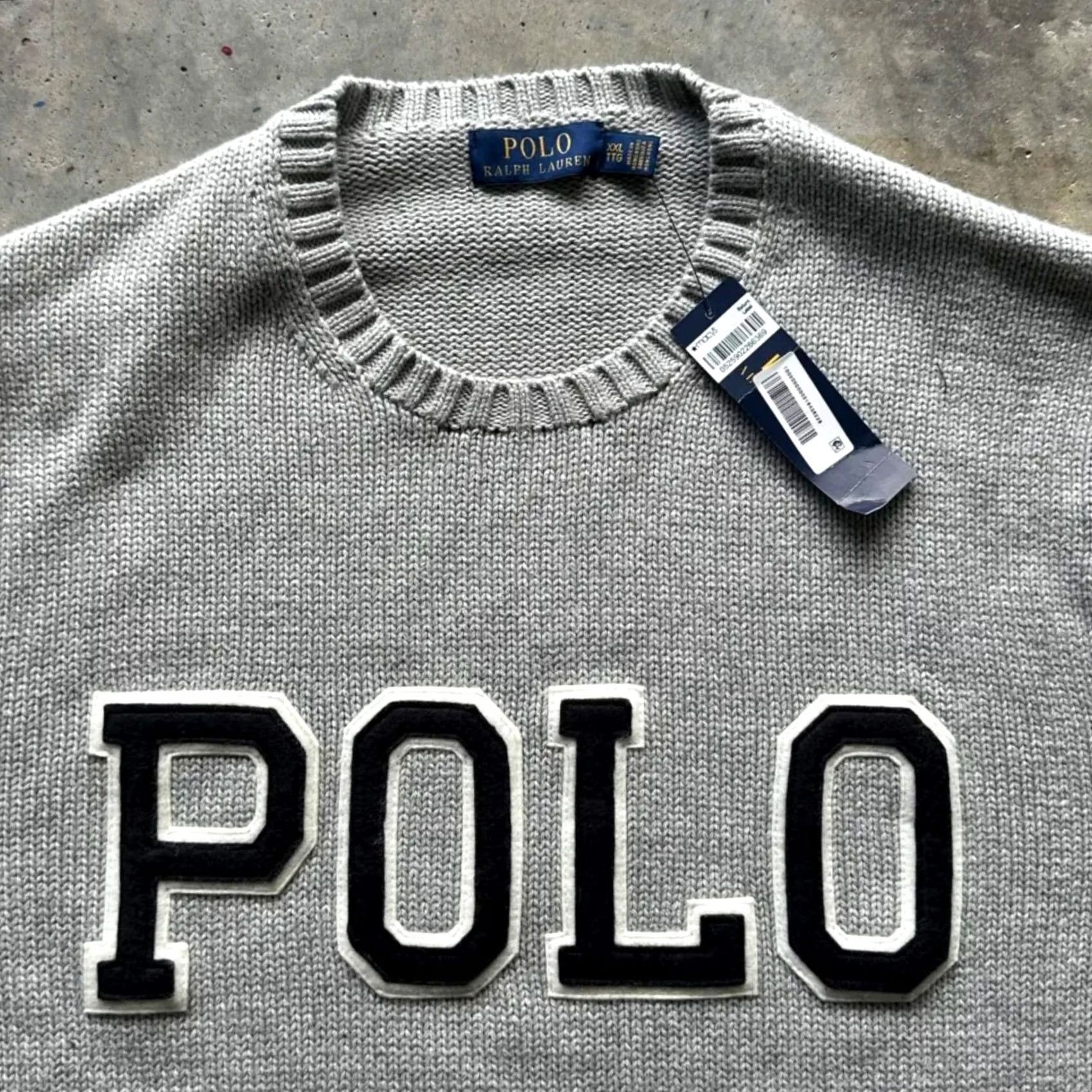 Polo Ralph Lauren Polo Ralph Lauren Polo Spellout Knit Sweater XXL Pullover Men Gray Knit Pullover 2XL Regular Size US XXL / EU 58 / 5 - 2 Thumbnail