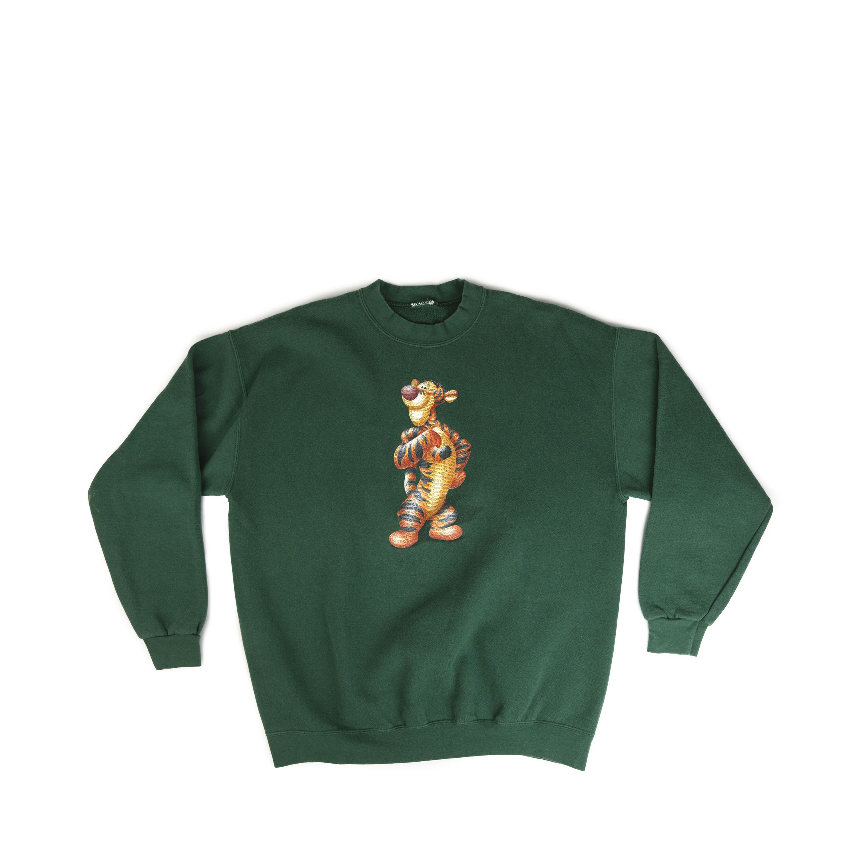 image of 1990's Tigger Disney Crewneck in Green, Men's (Size XL)