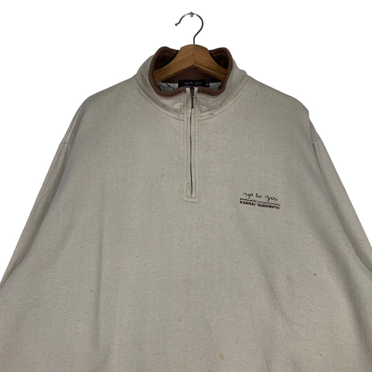 Kansai Yamamoto KANSAI YAMAMOTO Half Zip Turtle Neck Sweatshirt #0442-C20 Size US XXL / EU 58 / 5 - 2 Thumbnail