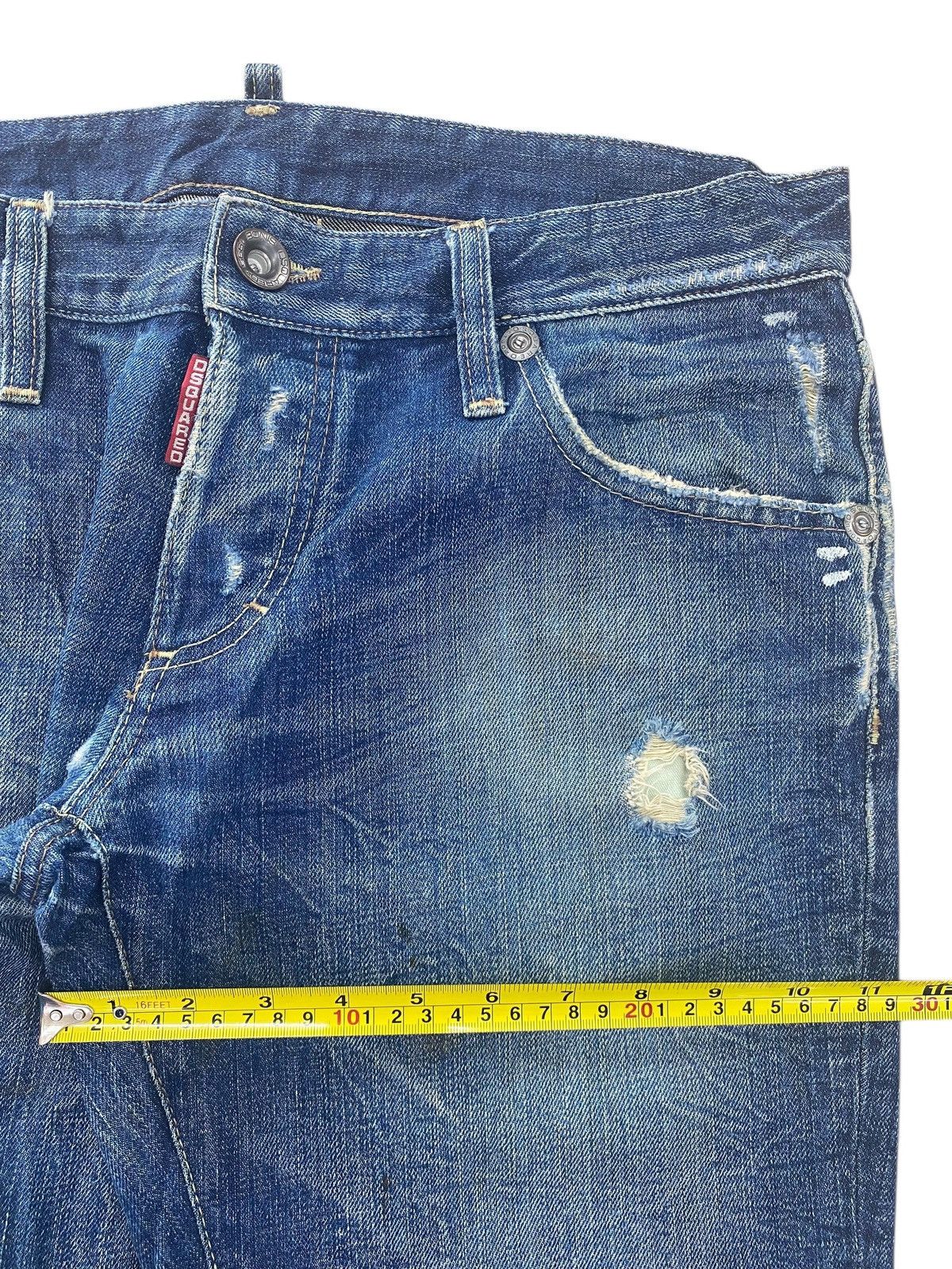 Dsquared2 Dsquared2 Faded Wash Distressed Style Skinny Leg Jeans Size US 33 - 7 Thumbnail