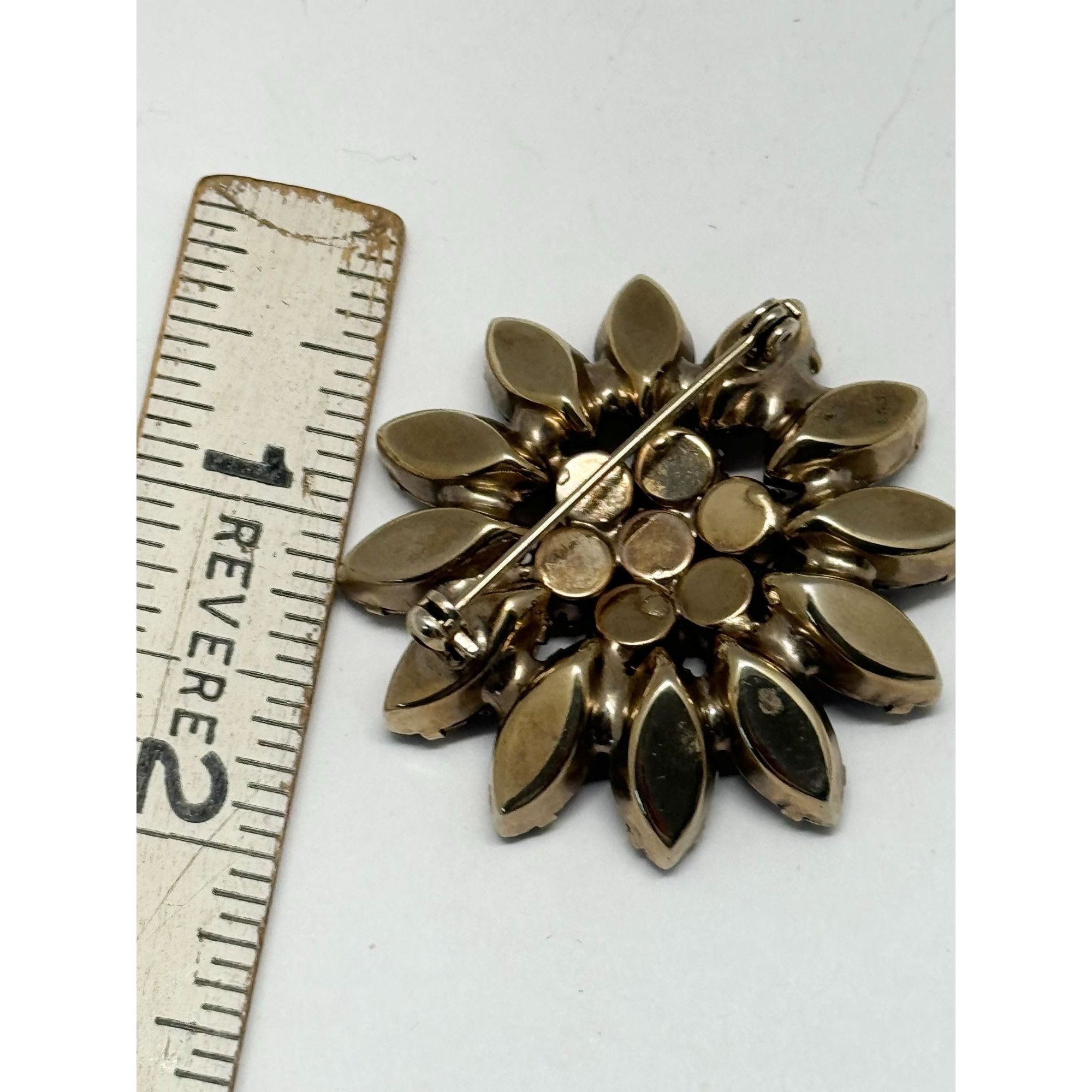 Vintage Vintage purple glass flower brooch pin Size ONE SIZE - 2 Thumbnail
