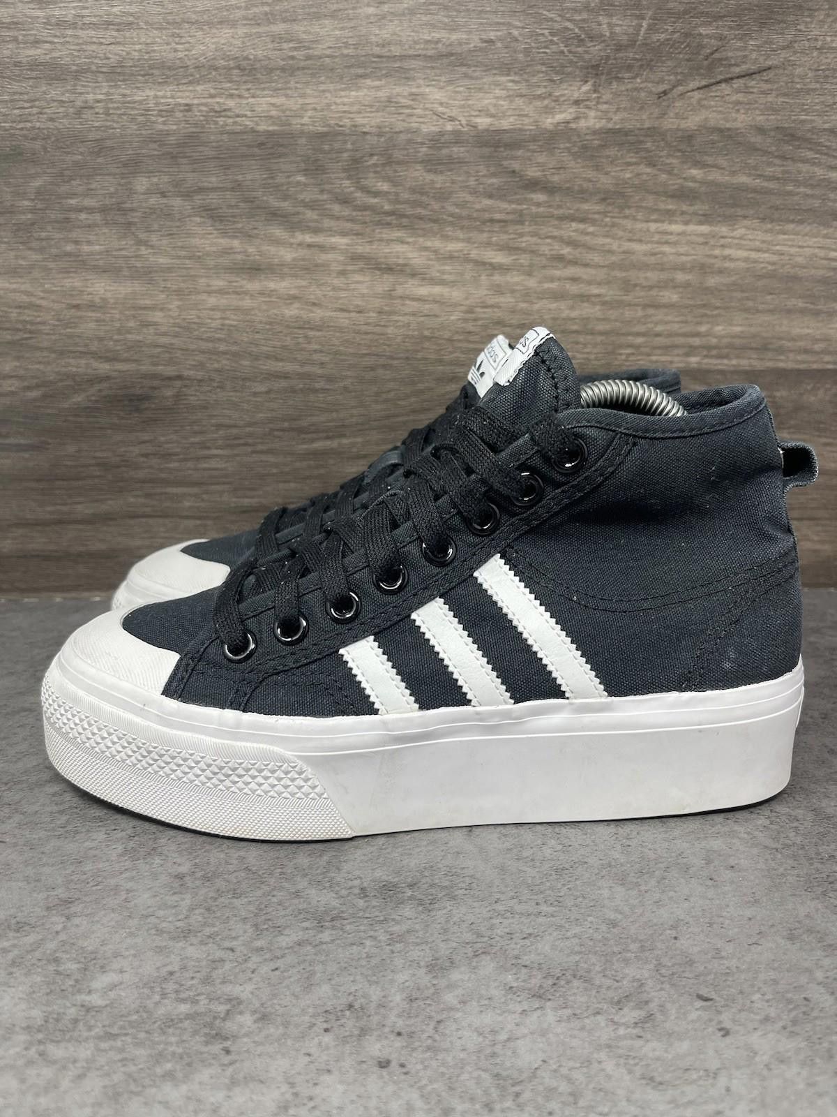 Adidas Adidas Nizza Mid Platform Sneakers Womens Size 7 Black White Size US 7 / IT 37 - 1 Thumbnail