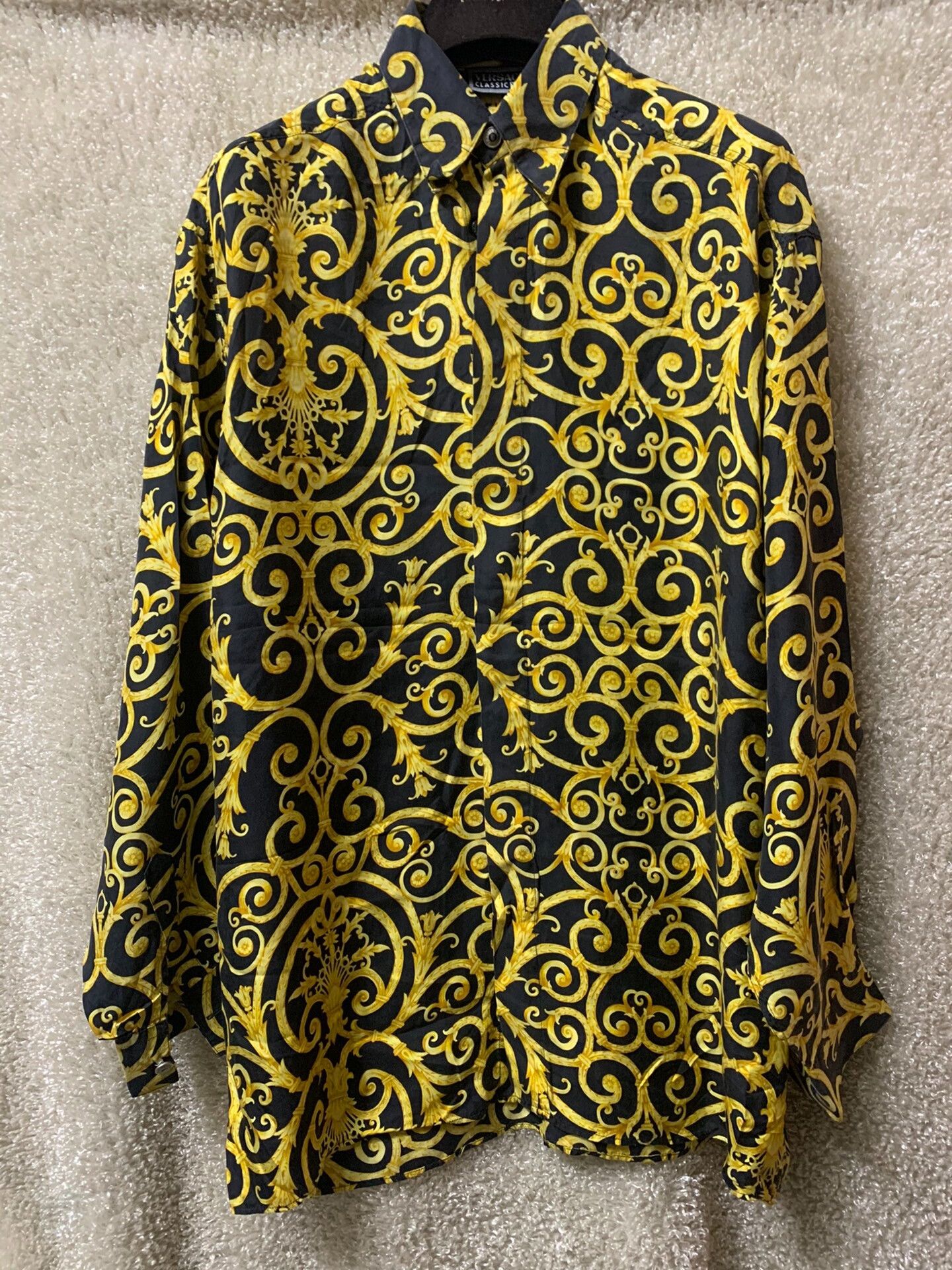 Versace Versace Vintage Men's Silk Shirt Size US M / EU 48-50 / 2 - 1 Thumbnail