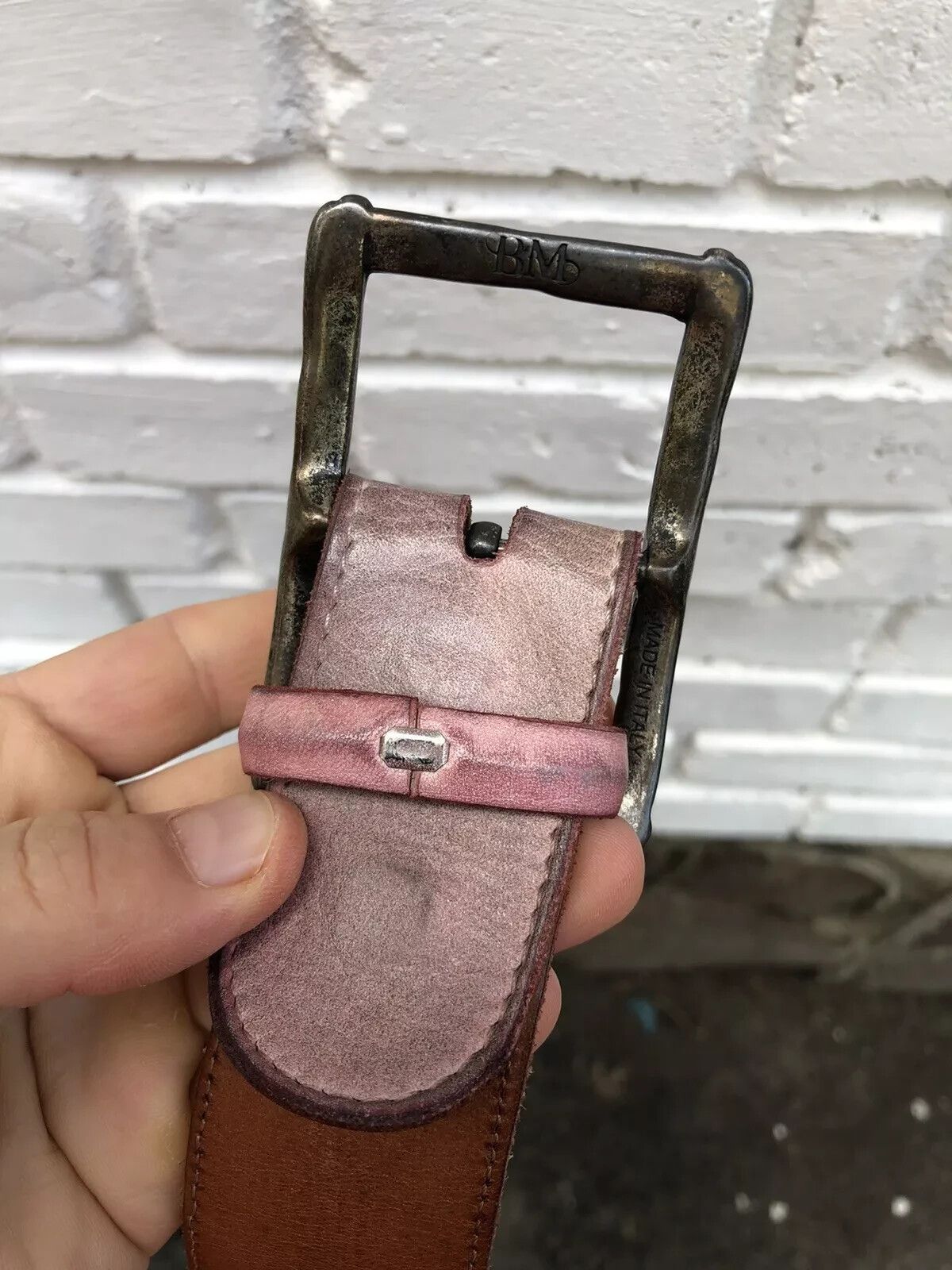 Vintage REPTILE'S HOUSE GENUINE LEATHER BELT FLORAL RARE PINK 44/80 Size ONE SIZE - 8 Thumbnail