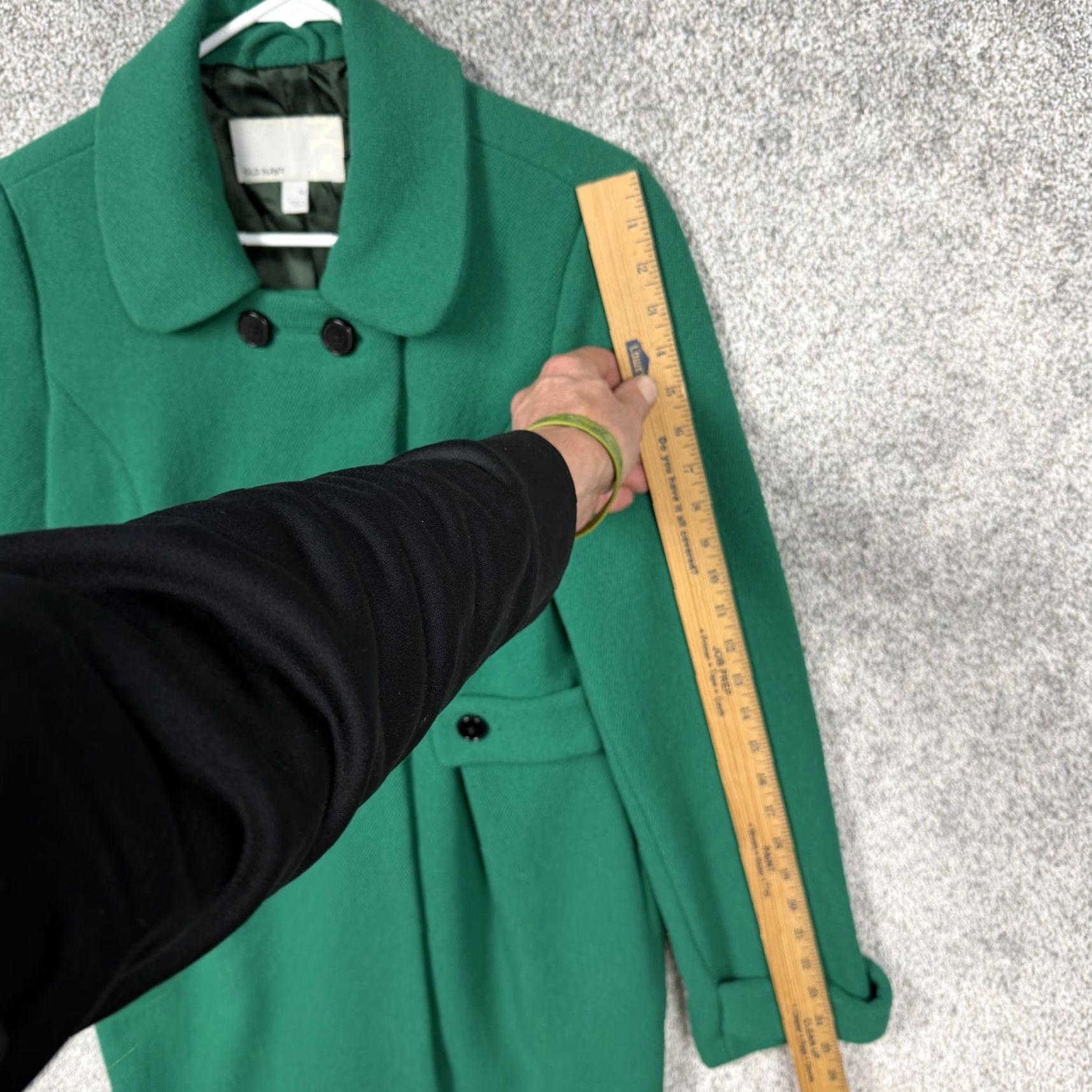 Old Navy Old Navy Peacoat Womens M Green Wool Blend Pleated Mod Dark Academia Twee Y2K Size M / US 6-8 / IT 42-44 - 2 Thumbnail
