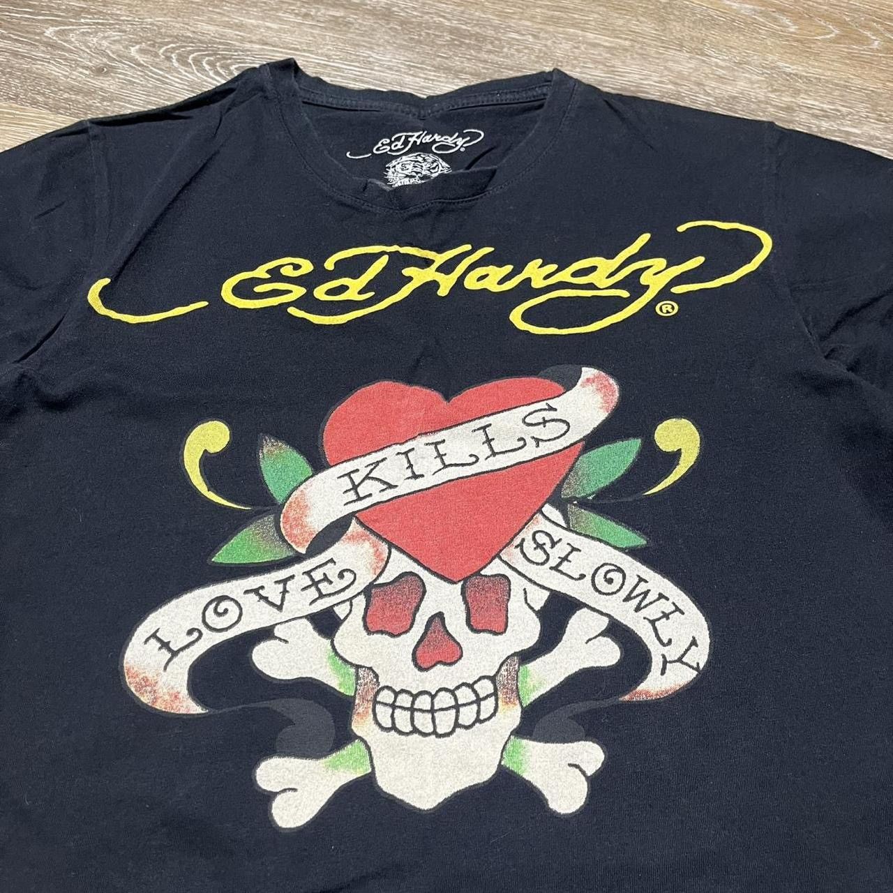 Ed Hardy × Vintage ed hardy love kills slowly skull tattoo tee Size US M / EU 48-50 / 2 - 3 Thumbnail