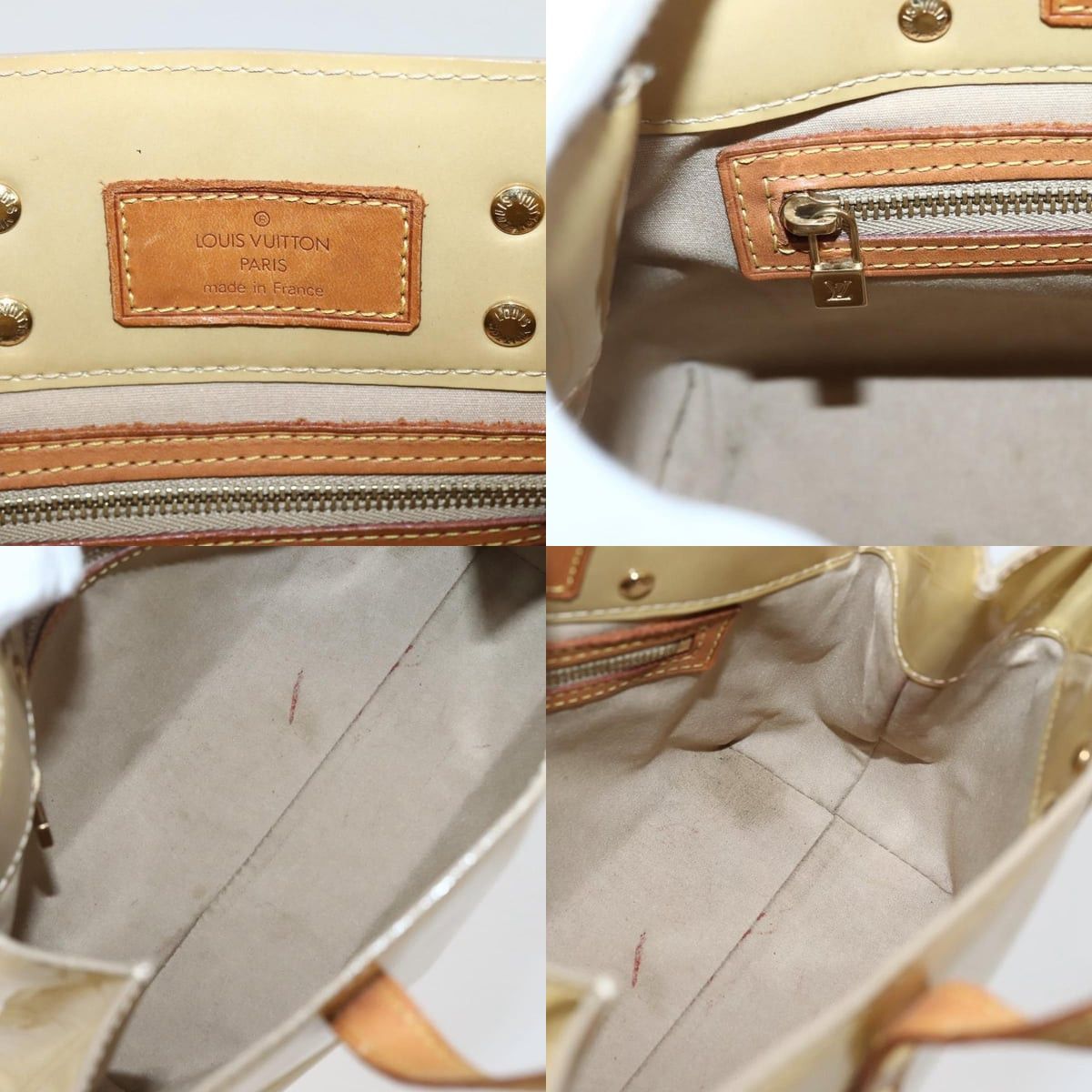 Louis Vuitton LOUIS VUITTON Monogram Vernis Reade PM Hand Bag Beige M91334 Size ONE SIZE - 11 Thumbnail