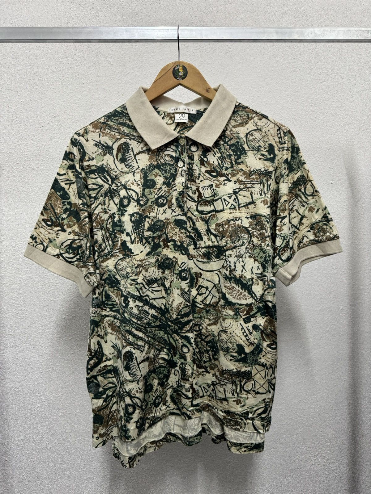 Nike × Vintage Vintage 90’s Nike Golf full print Polo shirt Size US M / EU 48-50 / 2 - 1 Thumbnail